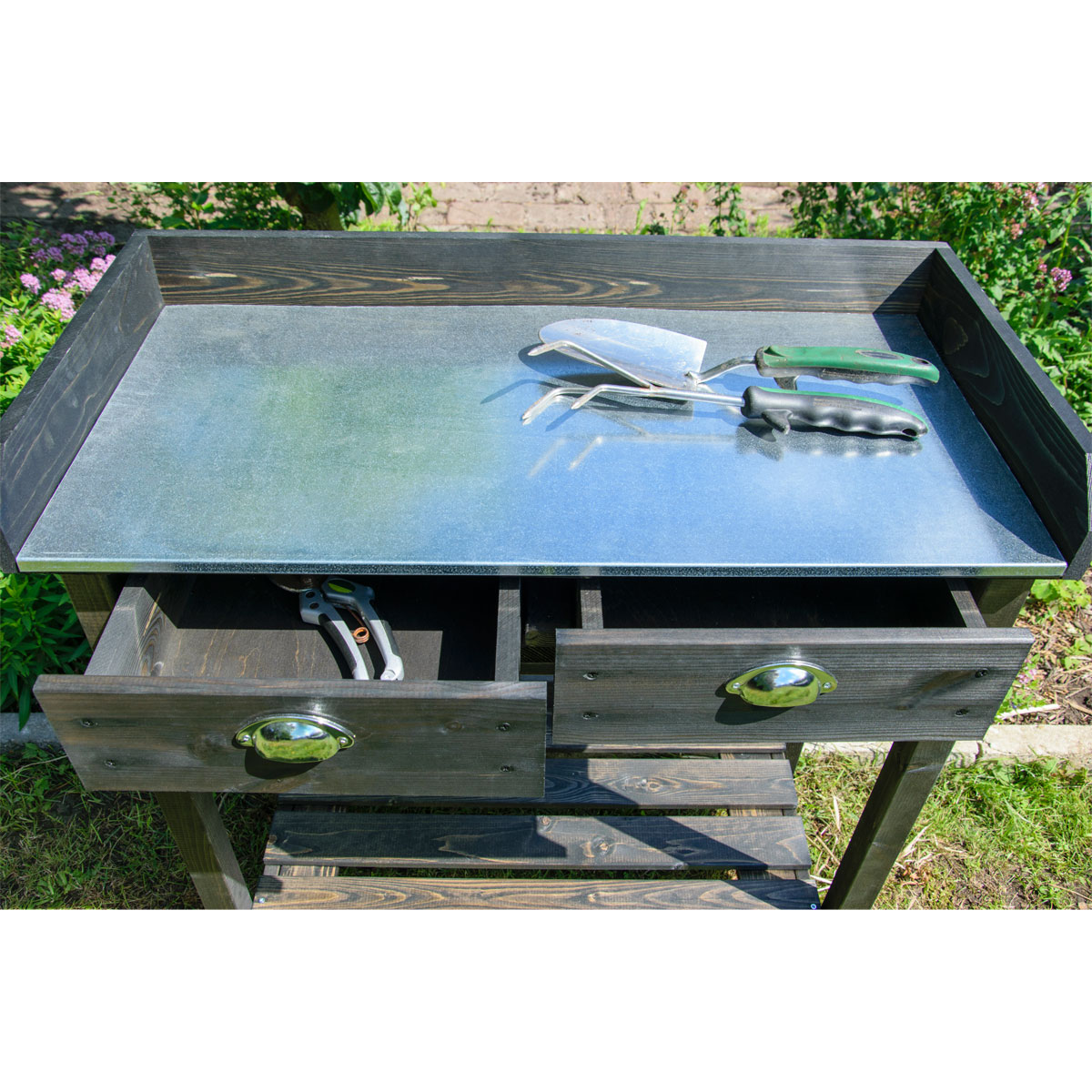 dobar Pflanztisch 79 x 90 x 39 cm schwarz Bild 4