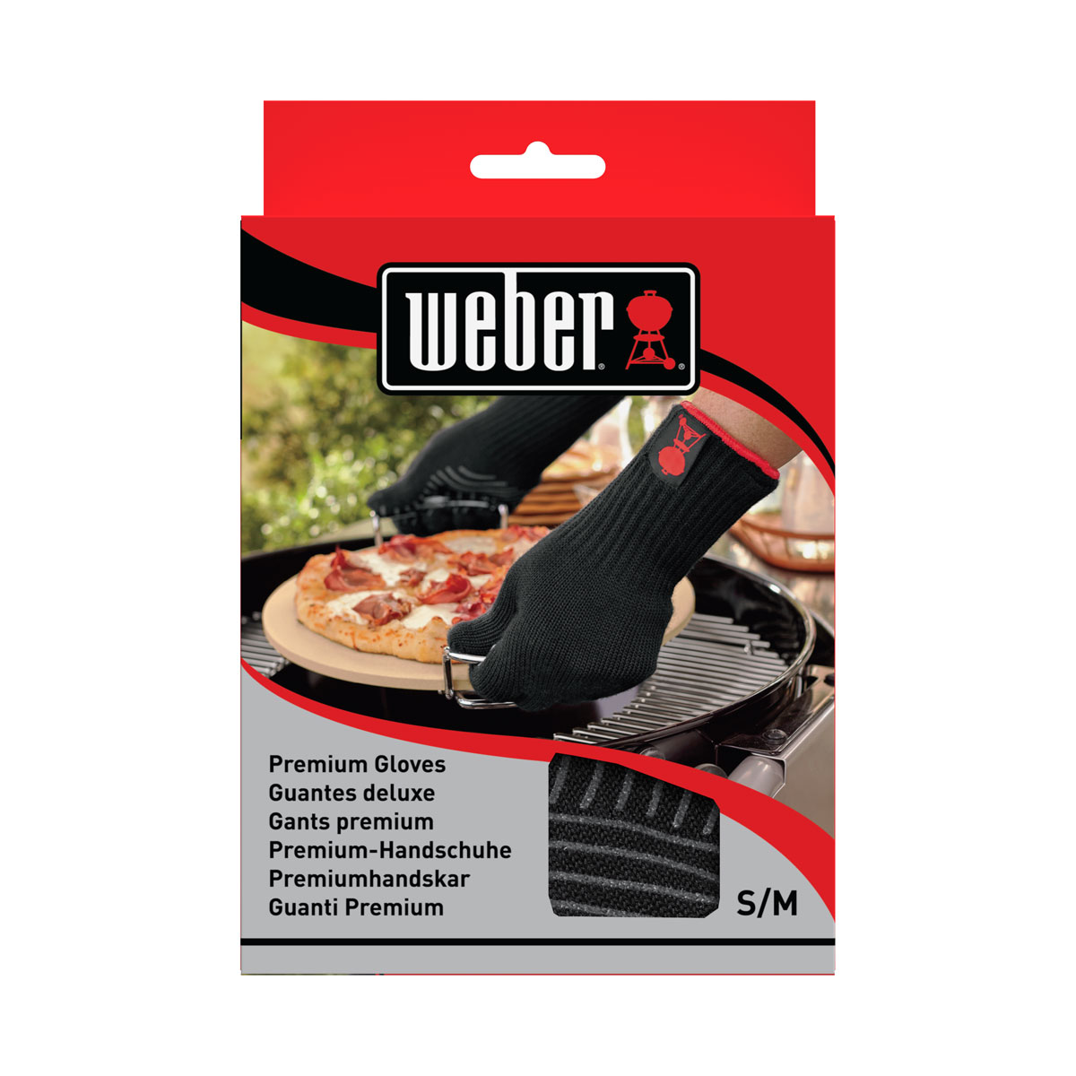 Weber Grillhandschuh Größe S/M Set aus Kevlar schwarz lang mit Silikonnoppen Bild 7