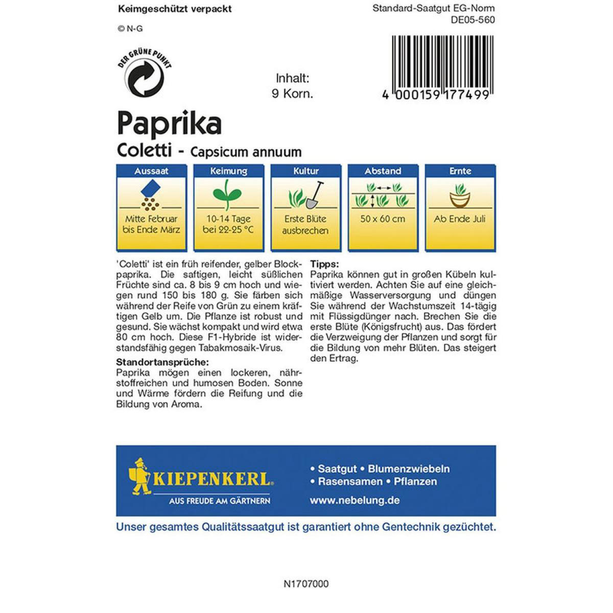 Kiepenkerl Paprika Coletti Bild 2