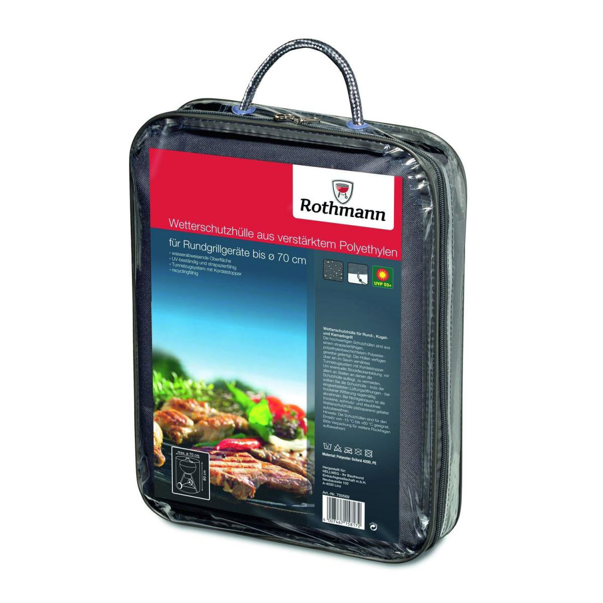 Rothmann Wetterschutzhülle/Regencover für Rundgrills bis 70 cm Durchmesser