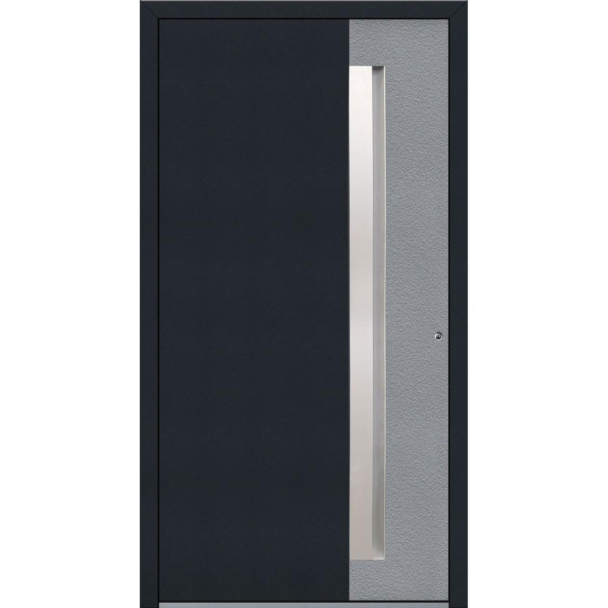 Aluminium Sicherheits-Haustür Bologna Exklusiv 75 mm anthrazit-grau 100 x 210 cm Anschlag rechts inkl Griffleiste