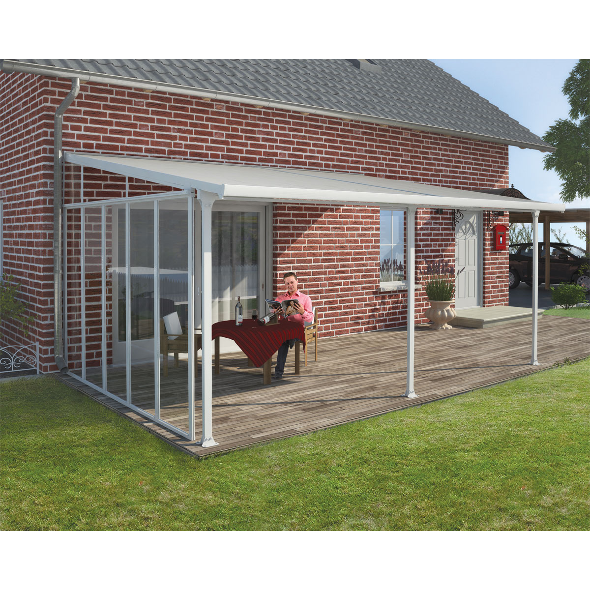 Palram Canopia Terassenüberdachung 4er Serie Pergola-Seitenwand weiß