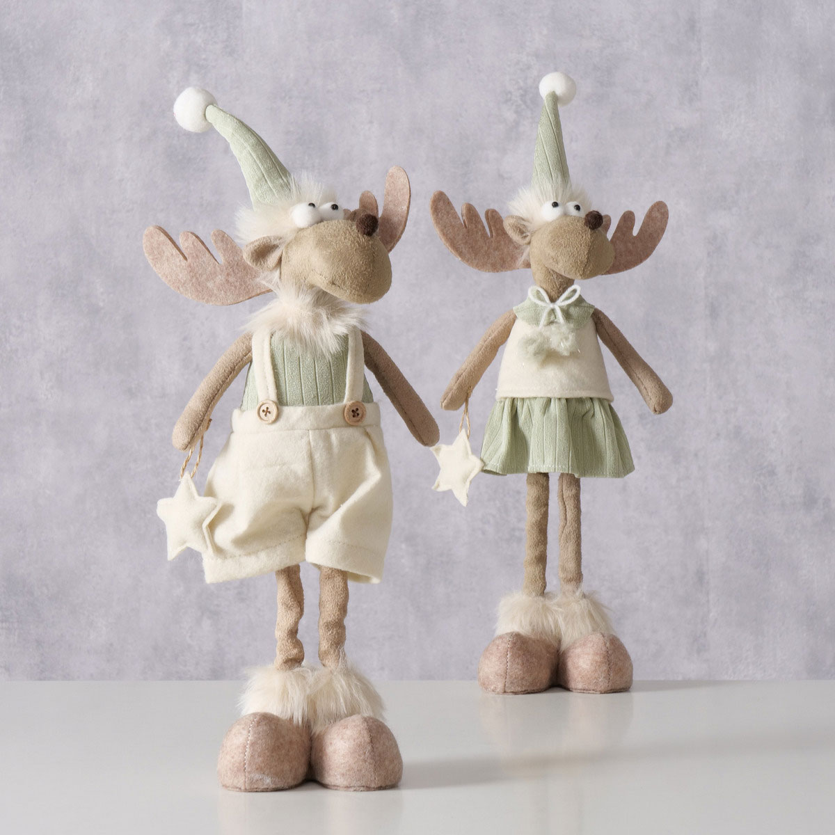 Figur Bruny sortiert Elch 17 x 12 x 45 cm cremeweiß braun hellgrün Textil Bild 8