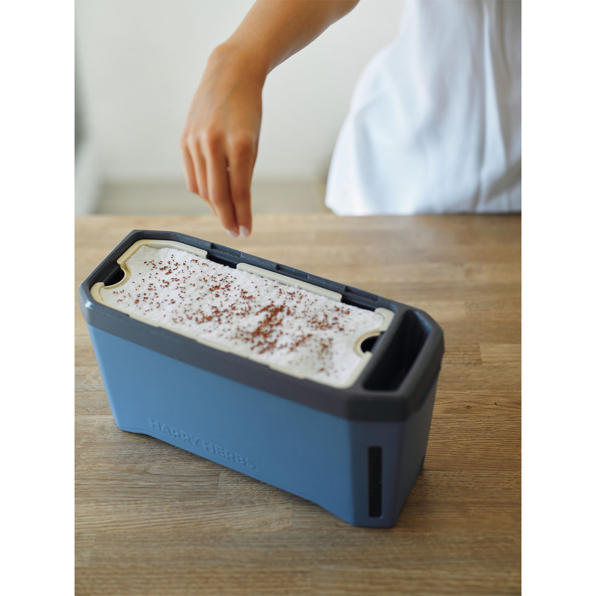 Anzuchtgefäß Harry Herbs mit Deckel blau