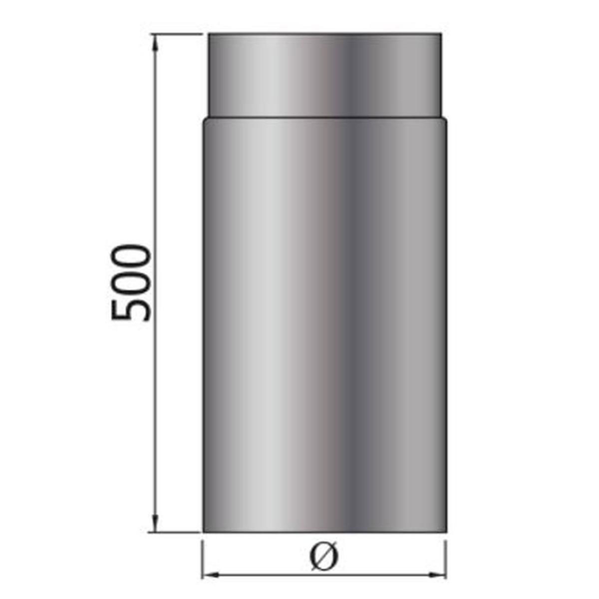 MyFireTool Rauchrohr 1000 mm Ø 150 mm schwarz 2mm