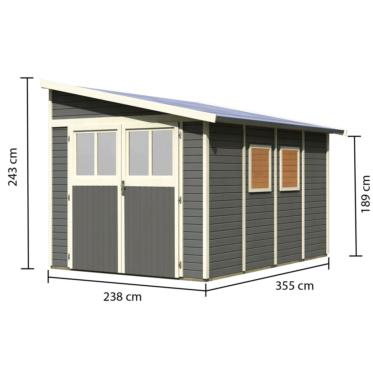 Karibu  Blockbohlenhaus Bomlitz 4 terragrau Bild 2