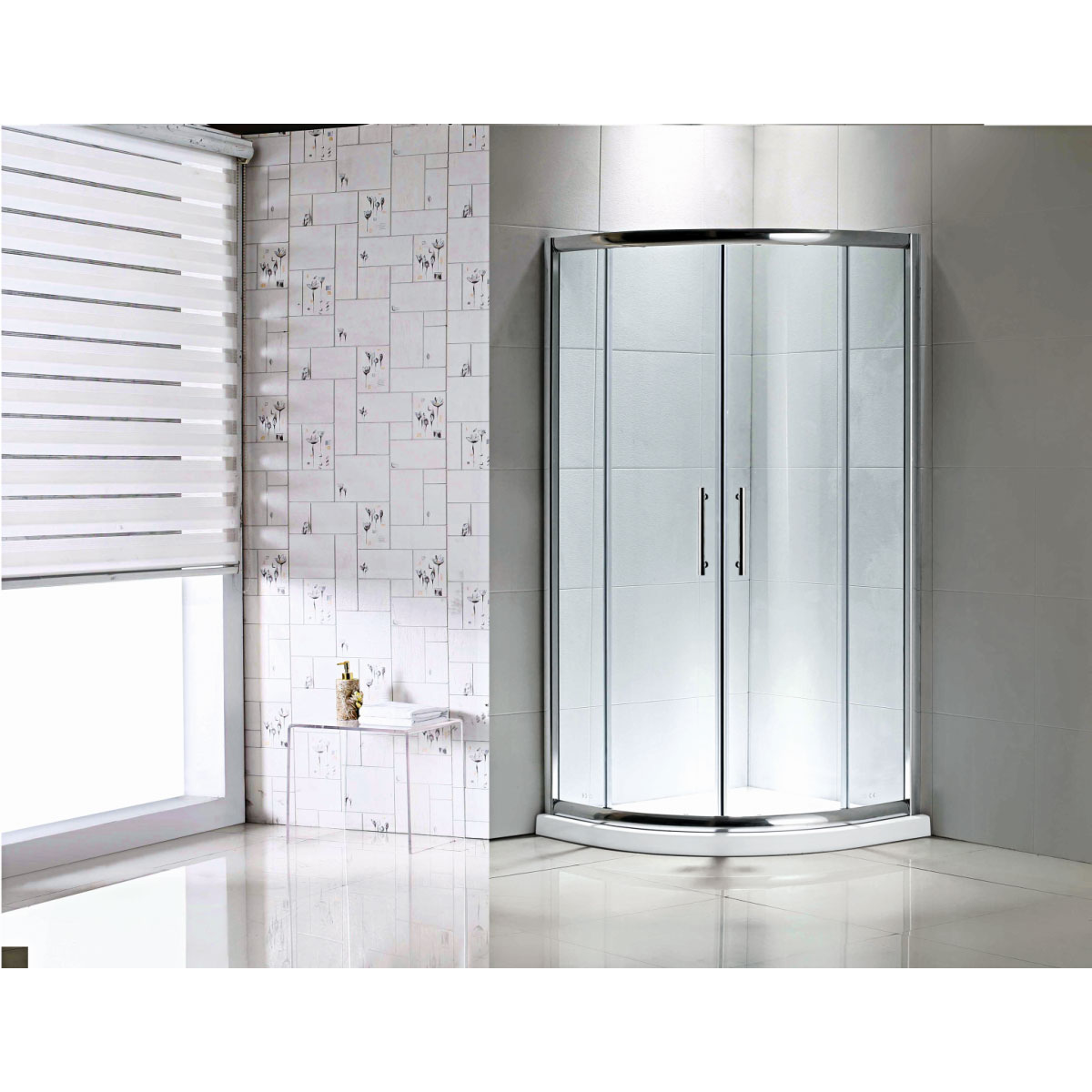 Valblue Runddusche Ronda für Duschwanne mit 550 mm Radius chromoptik