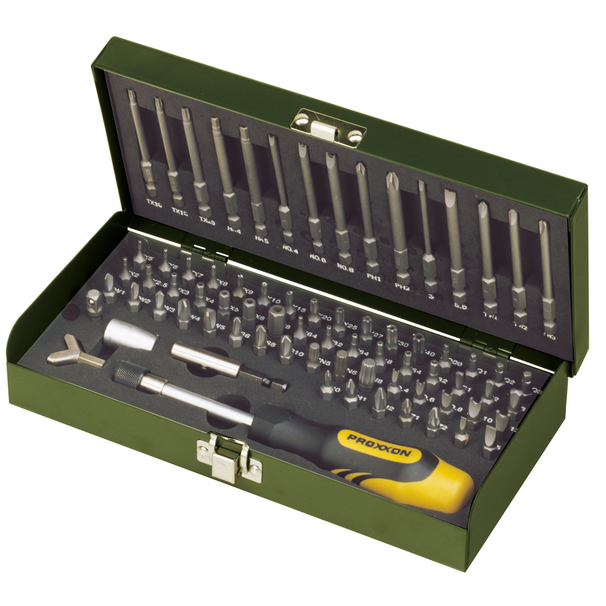 Proxxon Industrial Sicherheits- und Spezialbit-Satz 1/4 Zoll 75-teilig