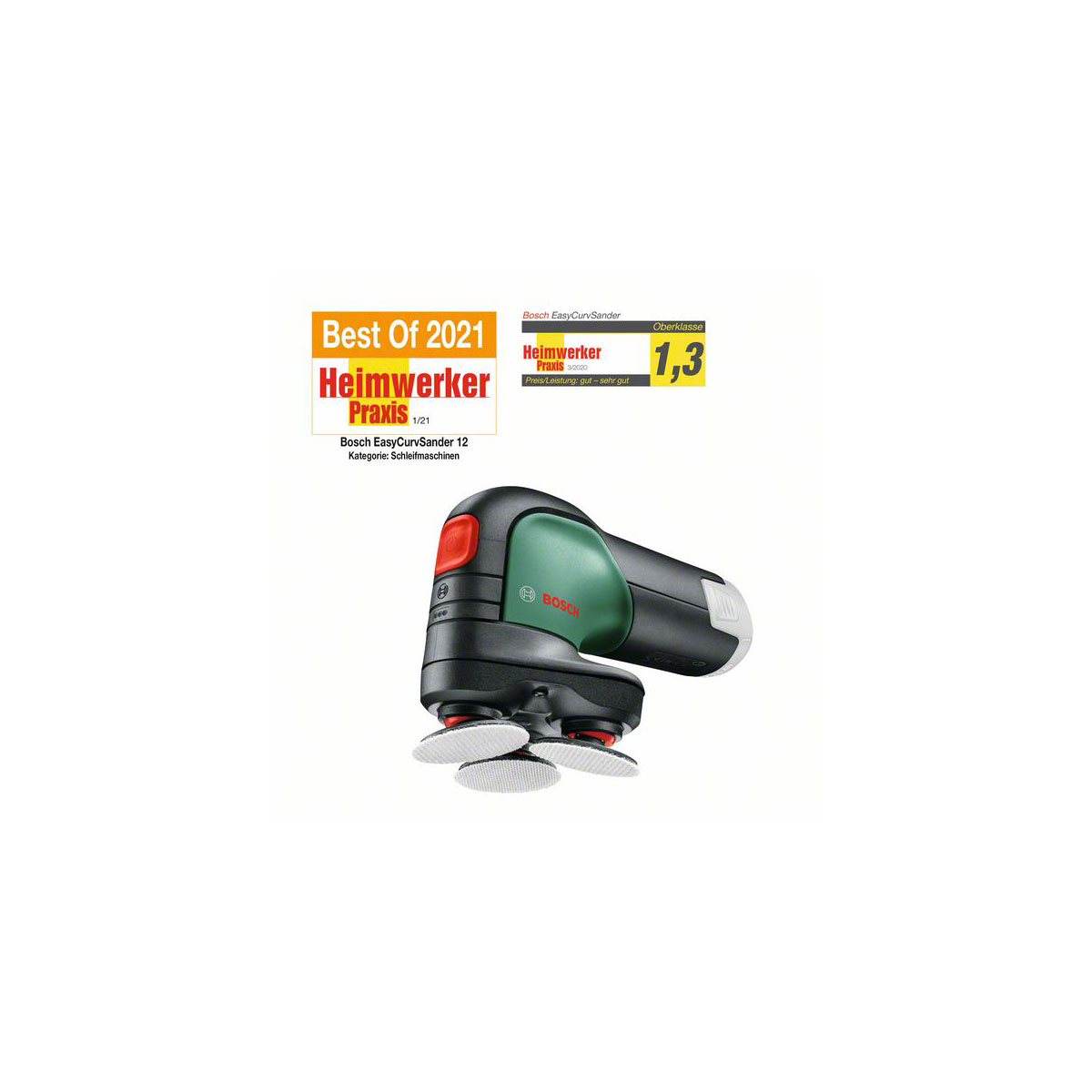 Bosch Akku-Tellerschleifer und Polierer-Set EasyCurvSander 12 ohne Akku 14-teilig