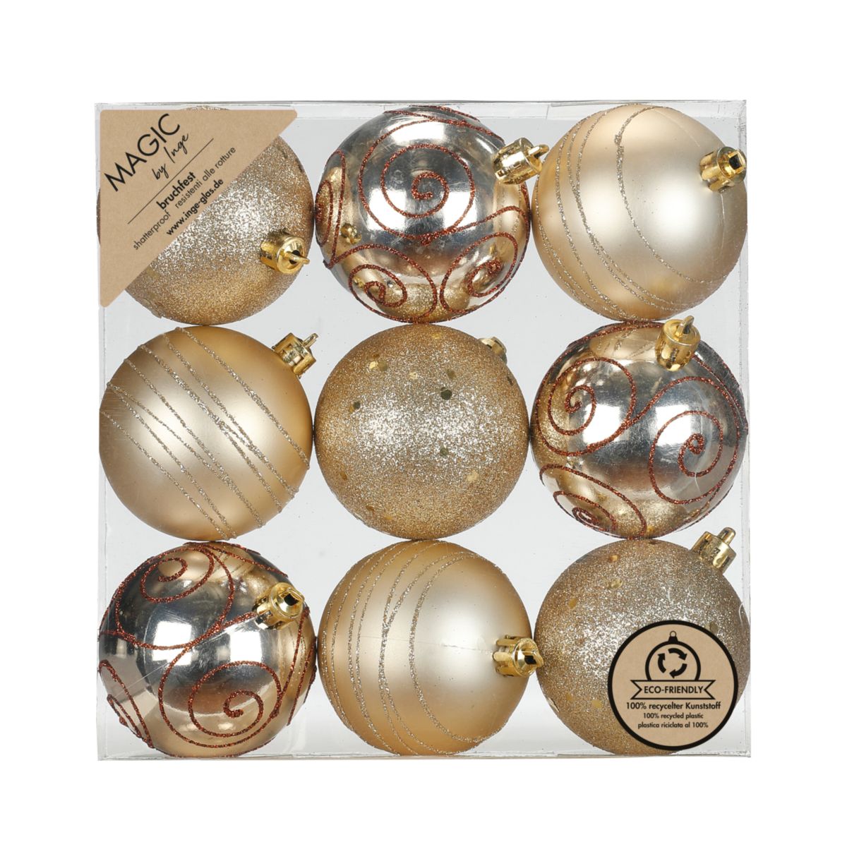 Kugelset 6cm Creamy Gold