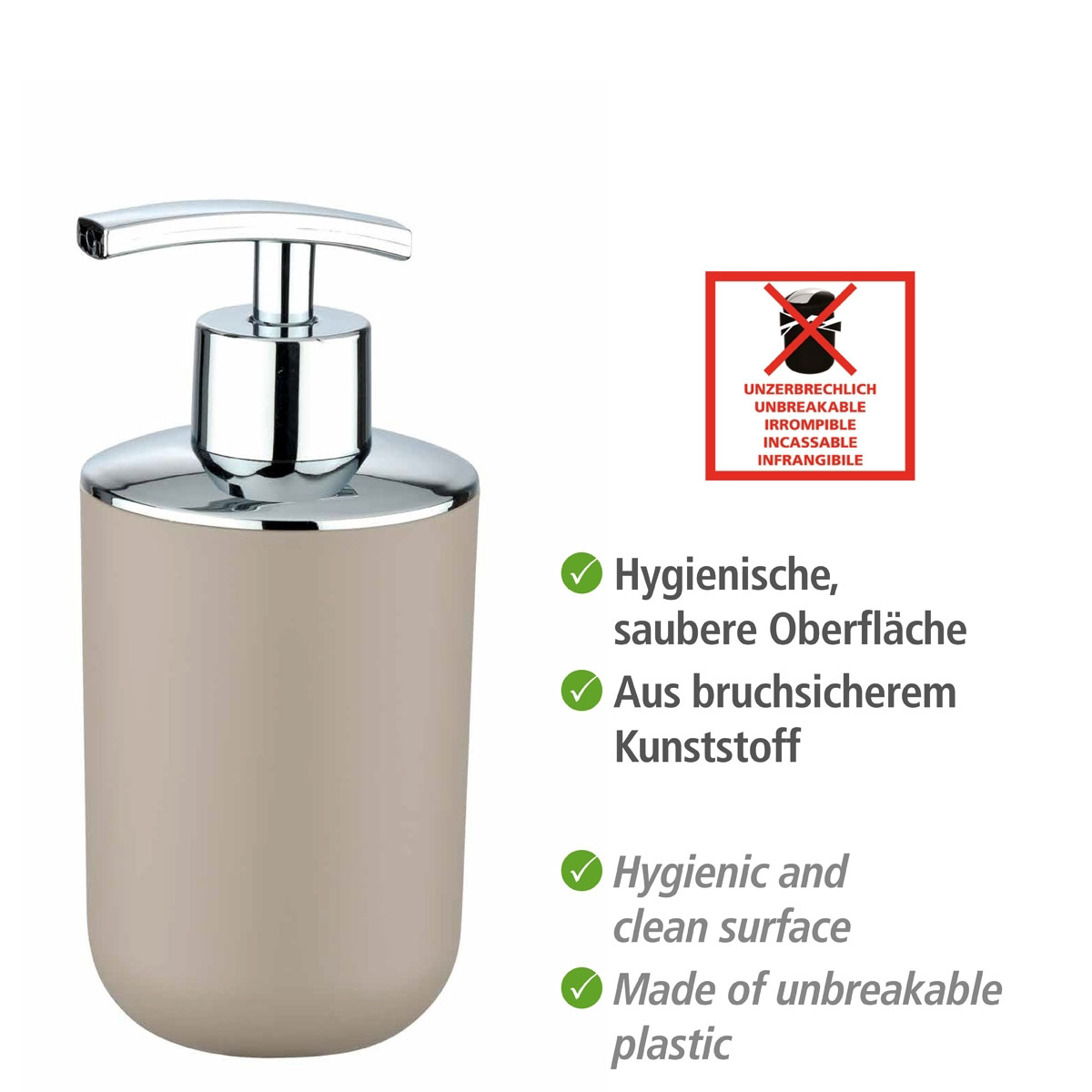 Wenko Seifenspender Brasil taupe 320 ml Bild 2