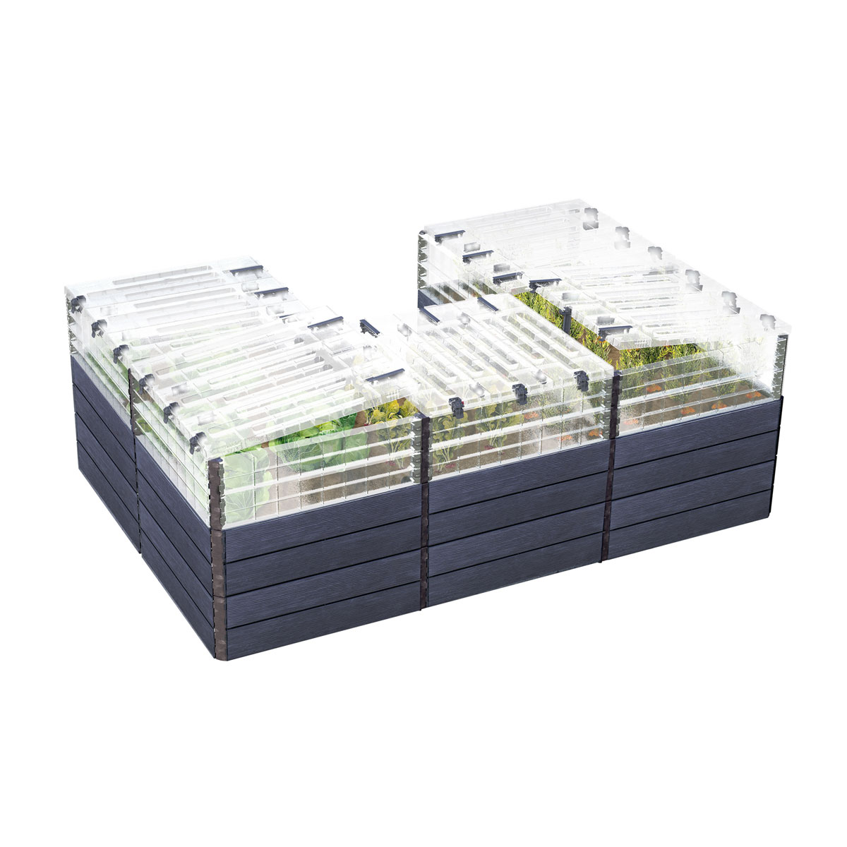 Garantia Hochbeet Ergo Quadro TurboPlus U L 80t Wood, inkl. FLORA Wassersparsystem