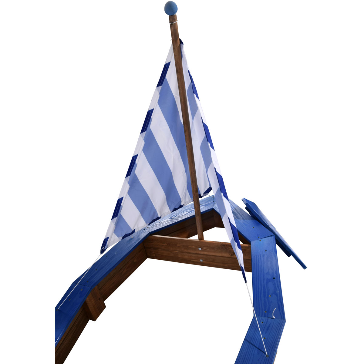 dobar Sandkasten Schiff-Form 180 x 96 x 125 cm blau-weiß gestreift Bild 2