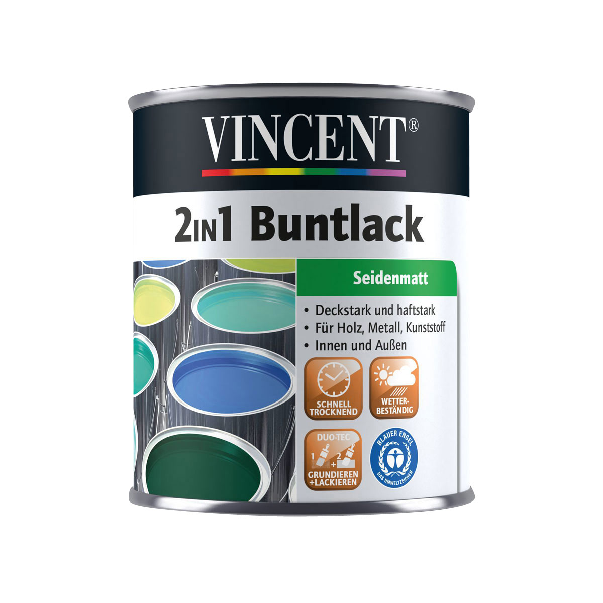Vincent 2in1 Buntlack anthrazit seidenmatt 750 ml