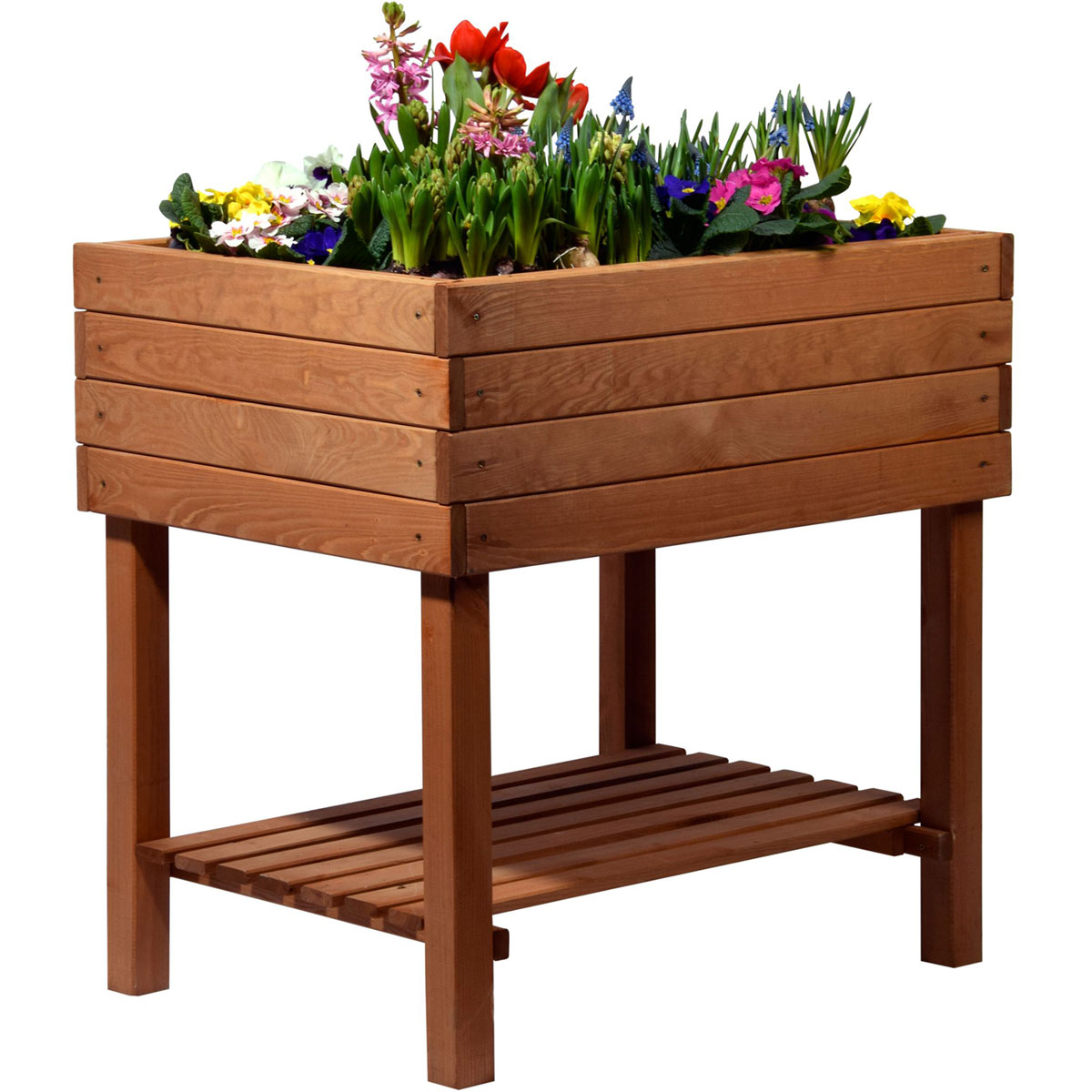 dobar Breites Hochbeet 80 x 80 x 58 cm braun Bild 2