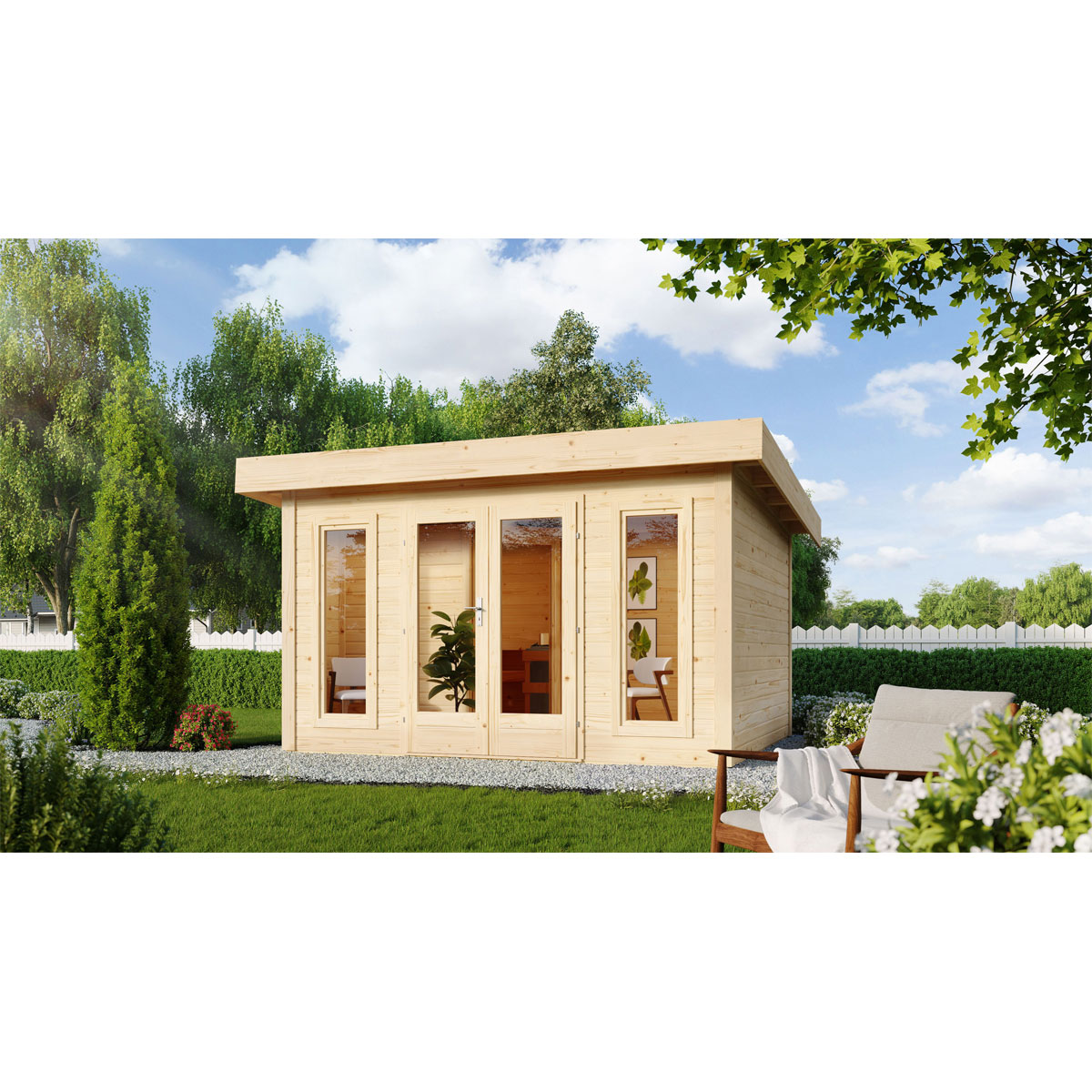 Karibu Saunahaus Nordin naturbelassen externe Steuerung