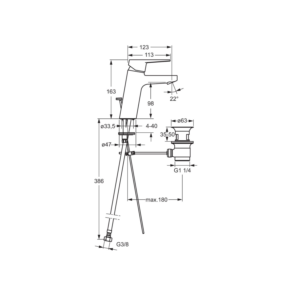Hansa Waschtischarmatur twist XL chrom Bild 4