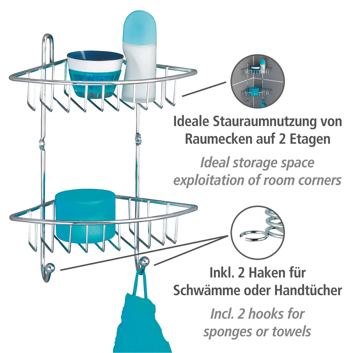 Wenko Eckregal Milano mit 2 Etagen Bild 2