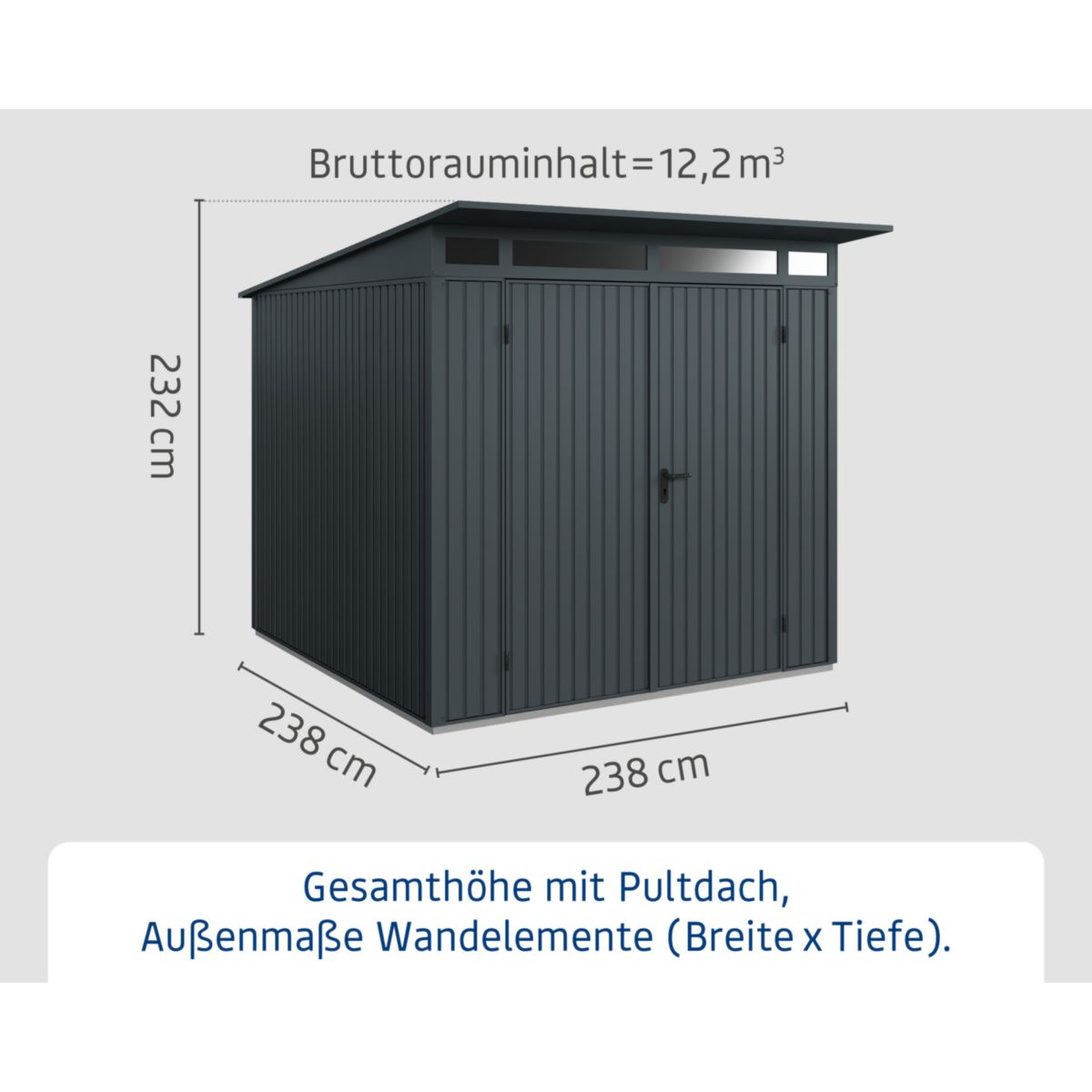 EcoStar  Gerätehaus Trend-PTyp 2RAL7016 2 flg Bild 3