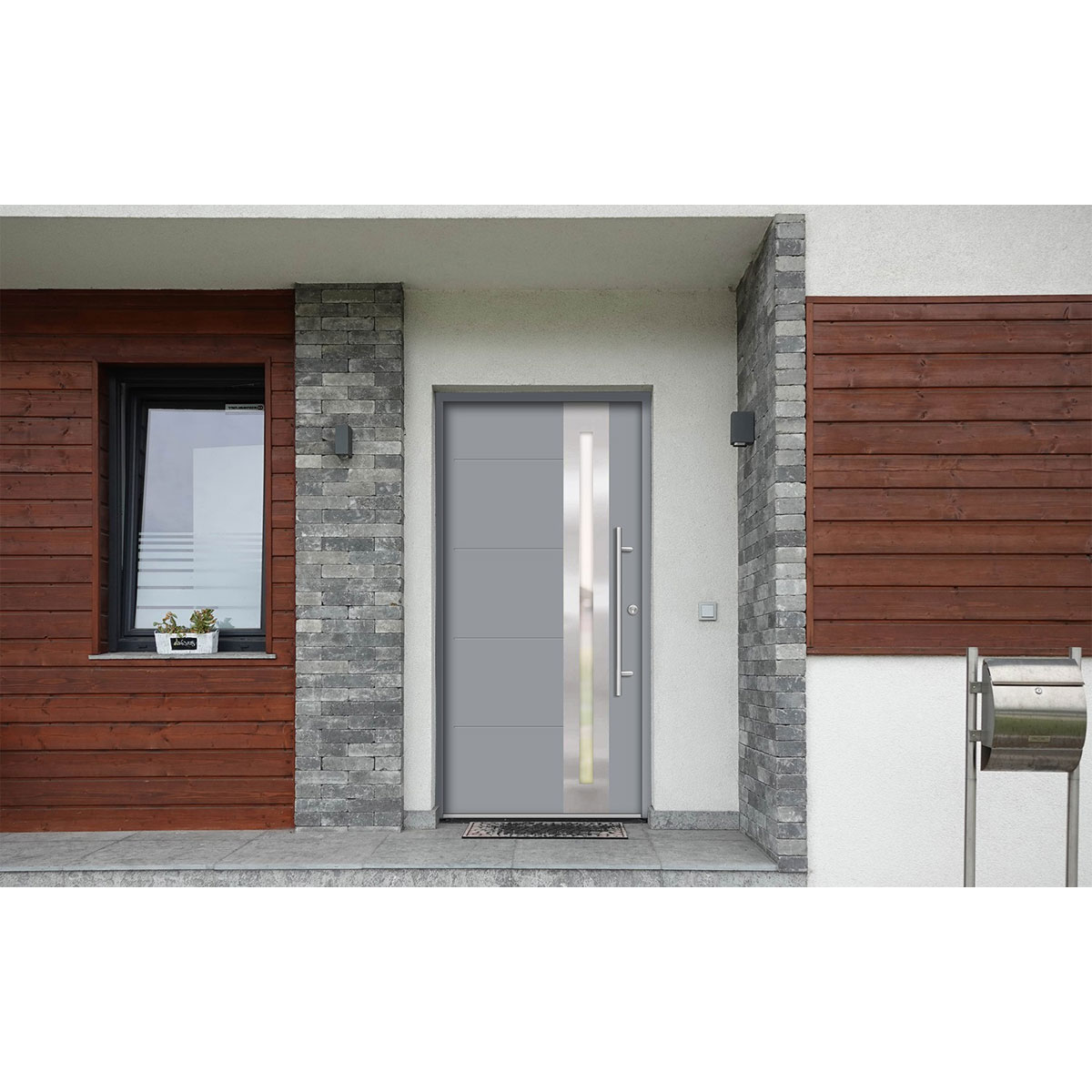 SplenDoor  Premium-Haustür Passivedoor Eksjo energiesparend grau 110 x 210 cm rechts Bild 2