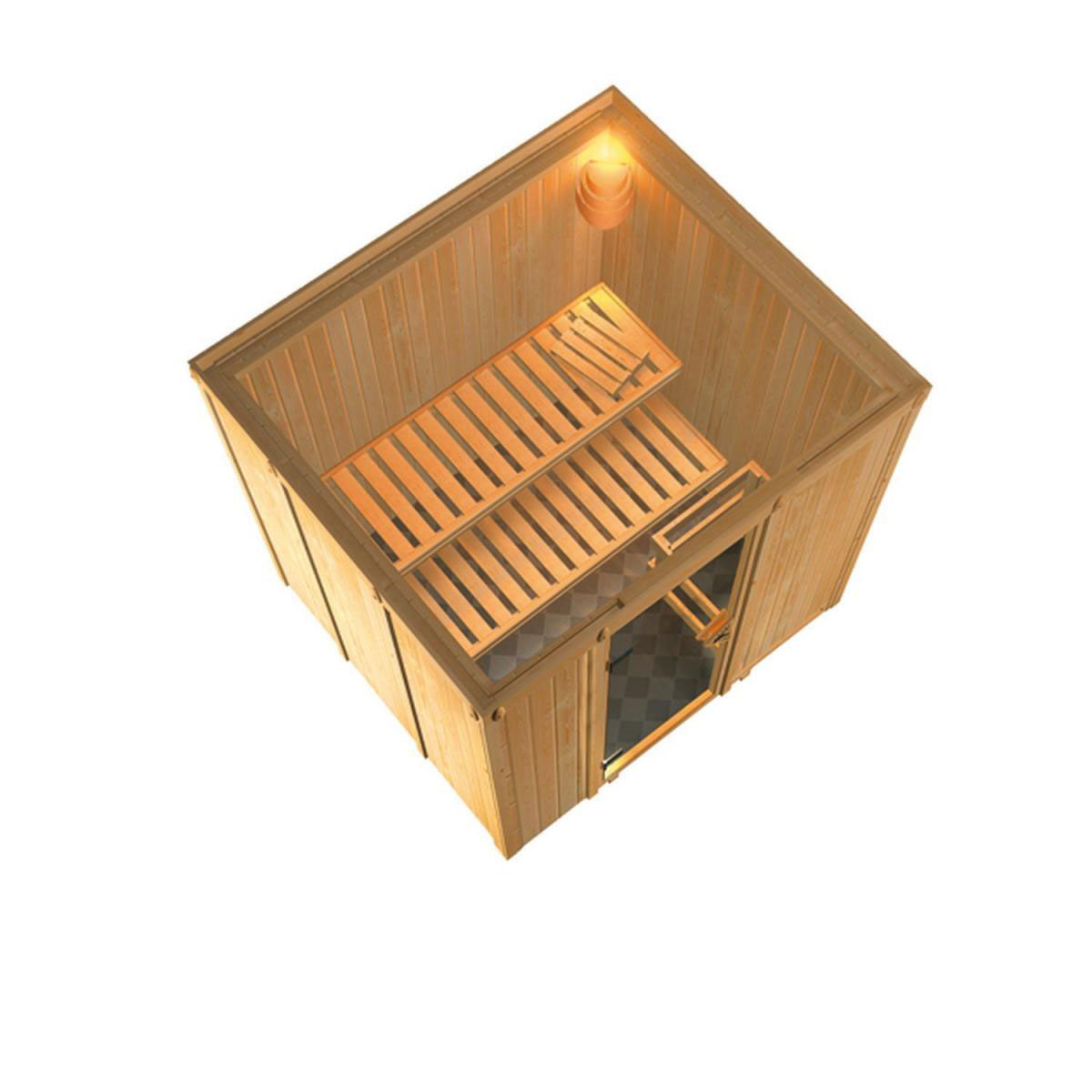 Karibu Systemsauna Daria 68 mm 3,6 kW integr Strg ohne Dachkranz Bild 3