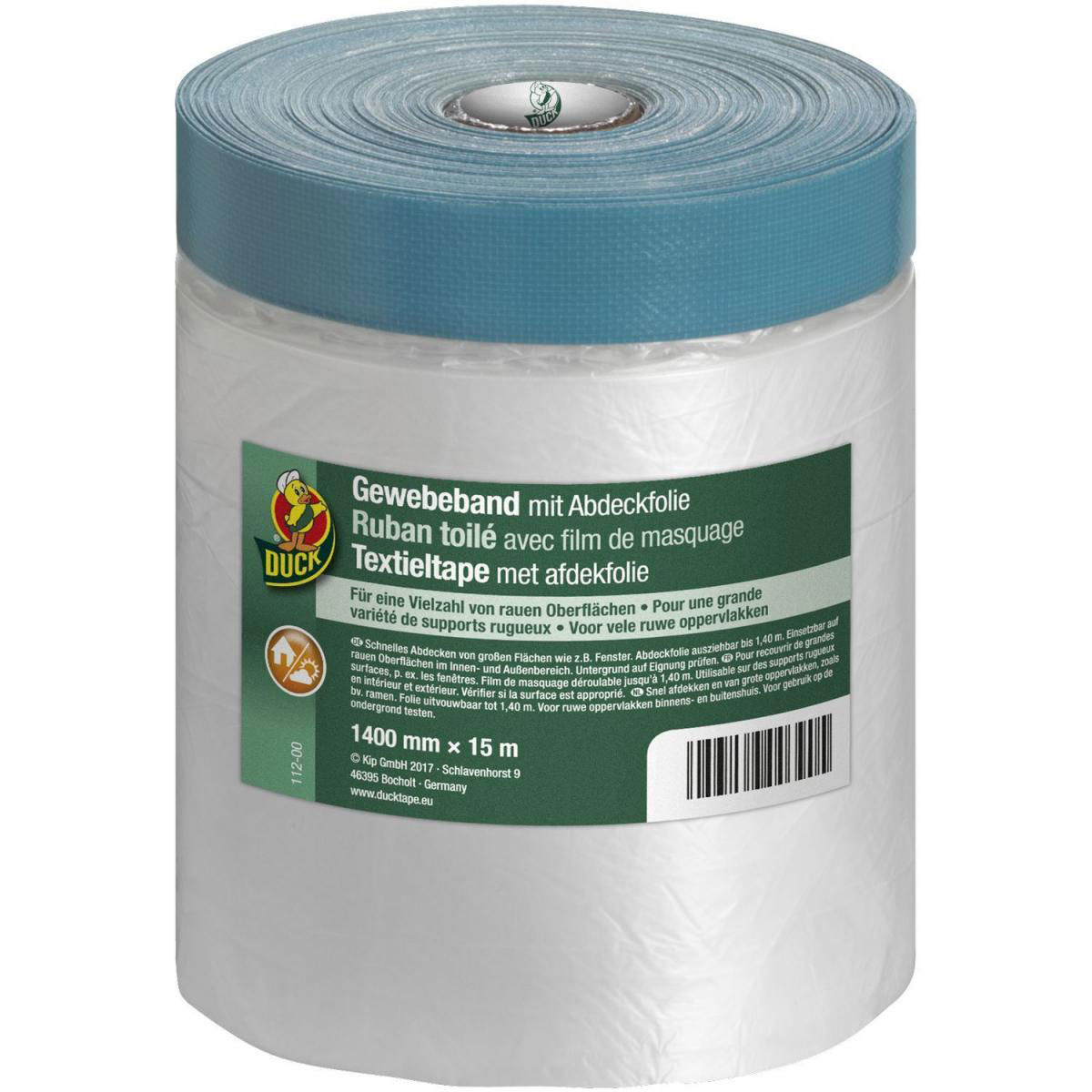 Duck Gewebeband mit Abdeckfolie 1400 mm x 15 m