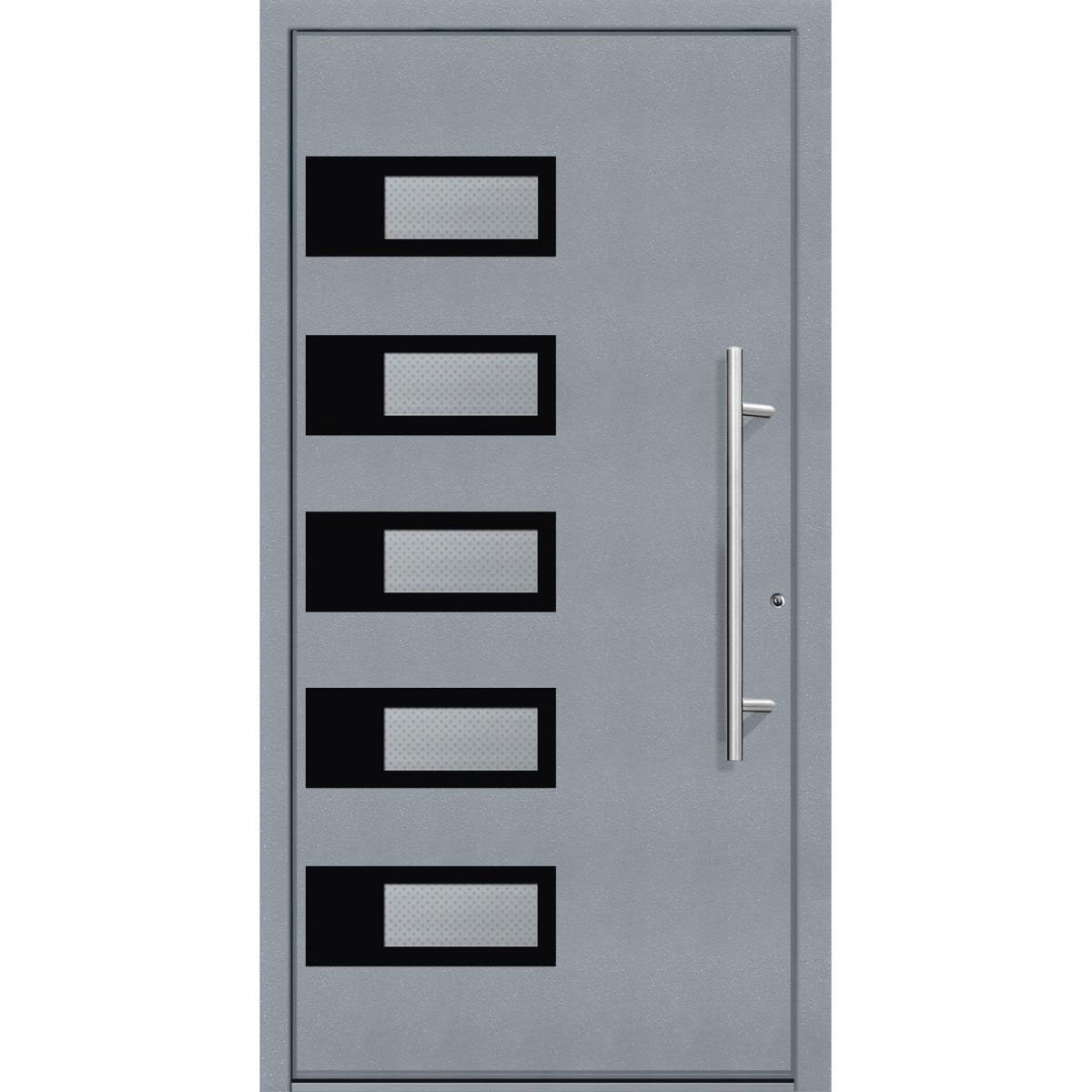 Aluminium Sicherheits-Haustür Siena Superior 60 mm grau 100 x 210 cm Anschlag rechts inkl Griffset Bild 1