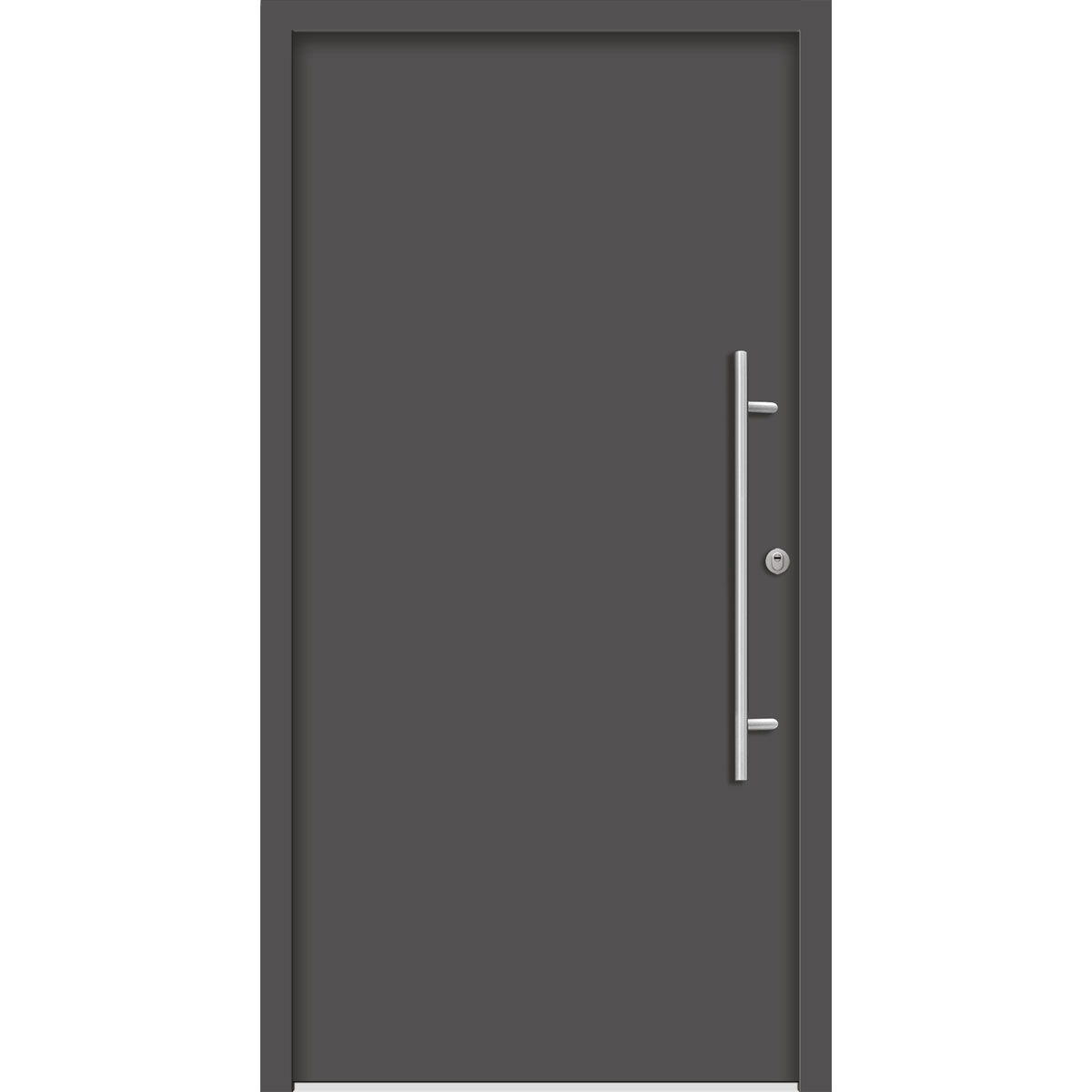 SplenDoor Premium-Haustür Passivedoor Ribe RC2 energiesparend einbruchsicher anthrazit 100 x 210 cm rechts