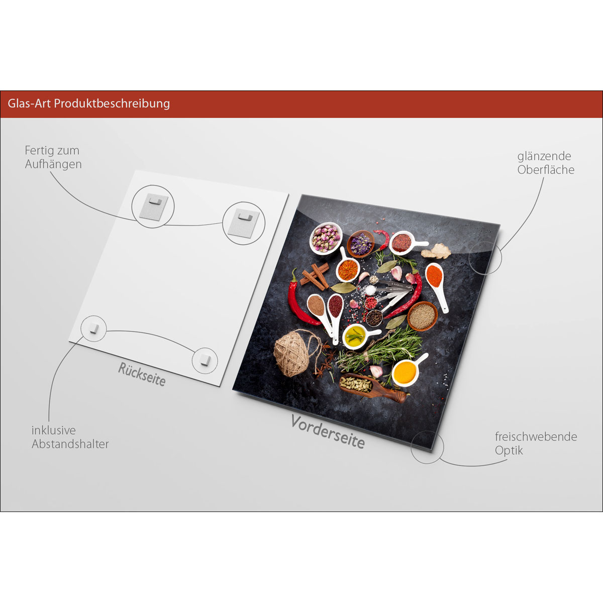 Glas-Art Spicery II 50 x 50 Glasbild Bild 3