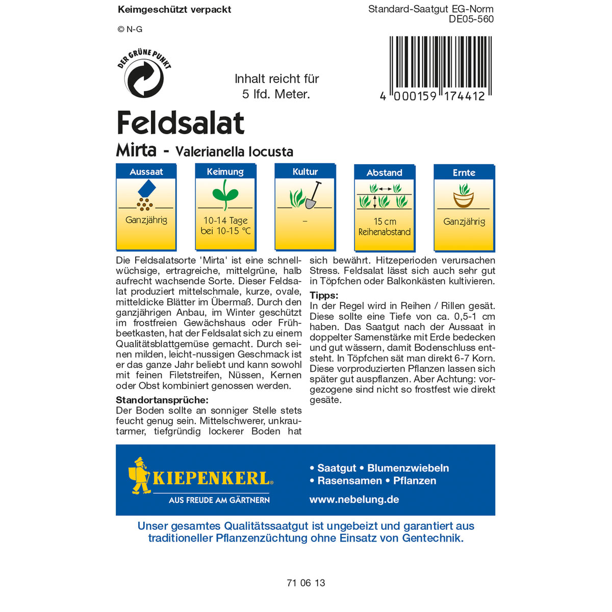 Kiepenkerl Feldsalat Mirta impr Louvrier Bild 2