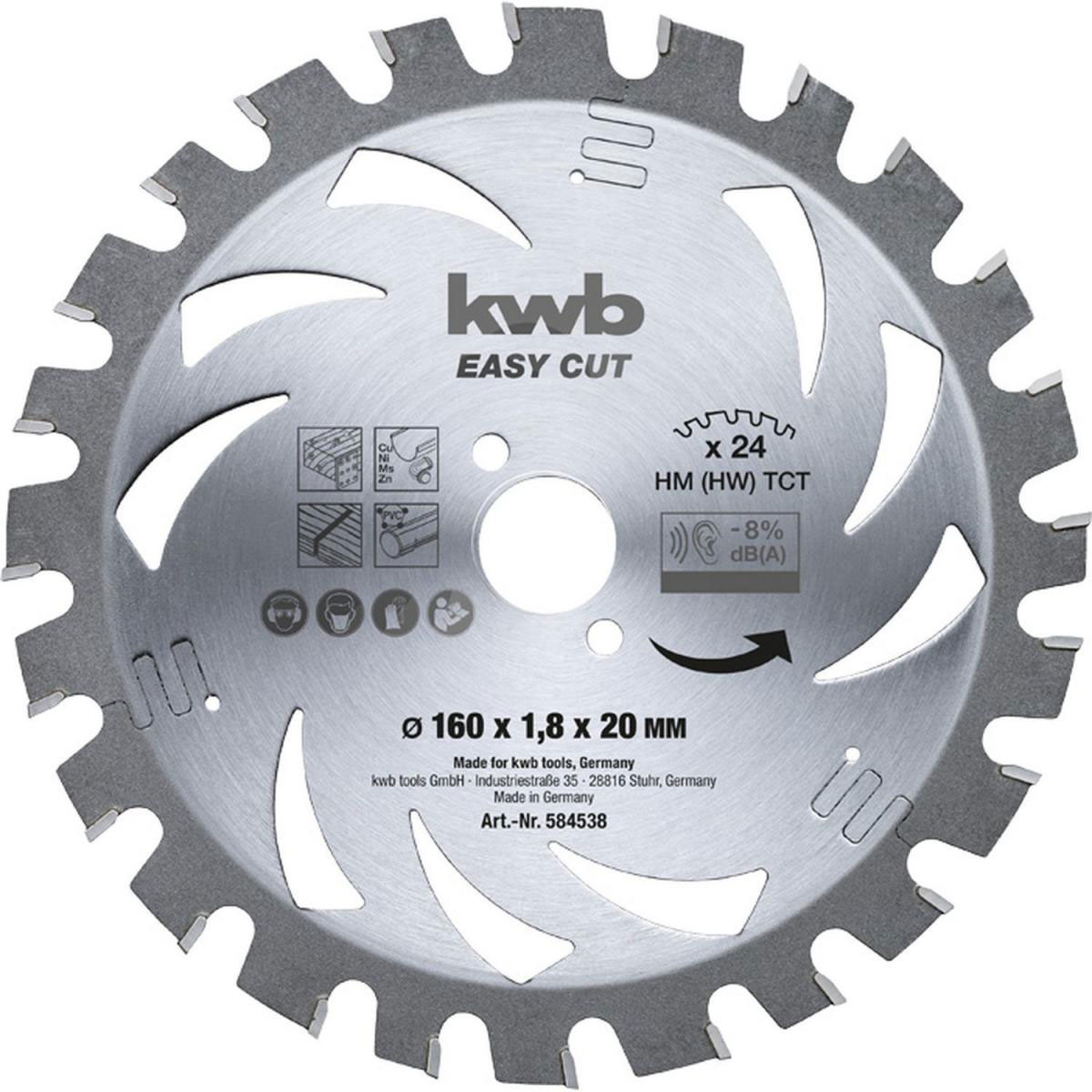kwb  Dünnschnitt-Kreissägeblatt Easy Cut Durchmesser 160x20 mm