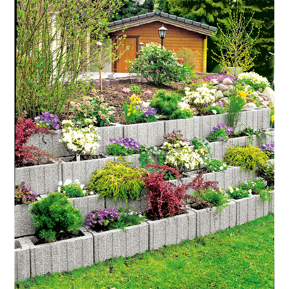 Lusit  Pflanzstein Bambinoflor grau 40 x 20 x 20 cm Bild 2