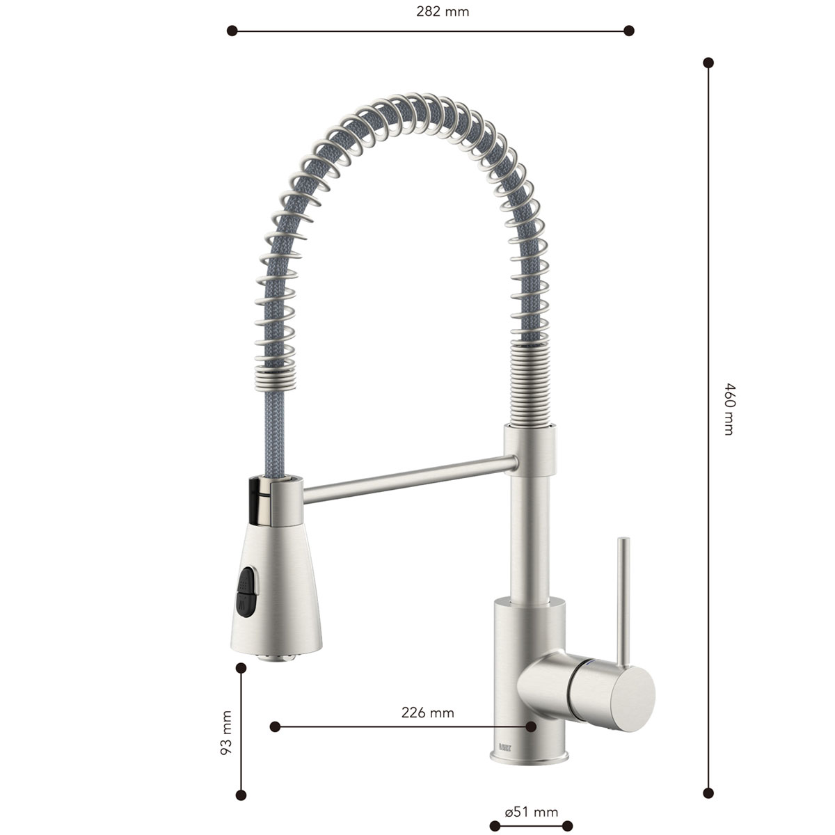Lenz  Küchenarmatur Kalani² mit Pendelbrause Edelstahloptik Bild 3