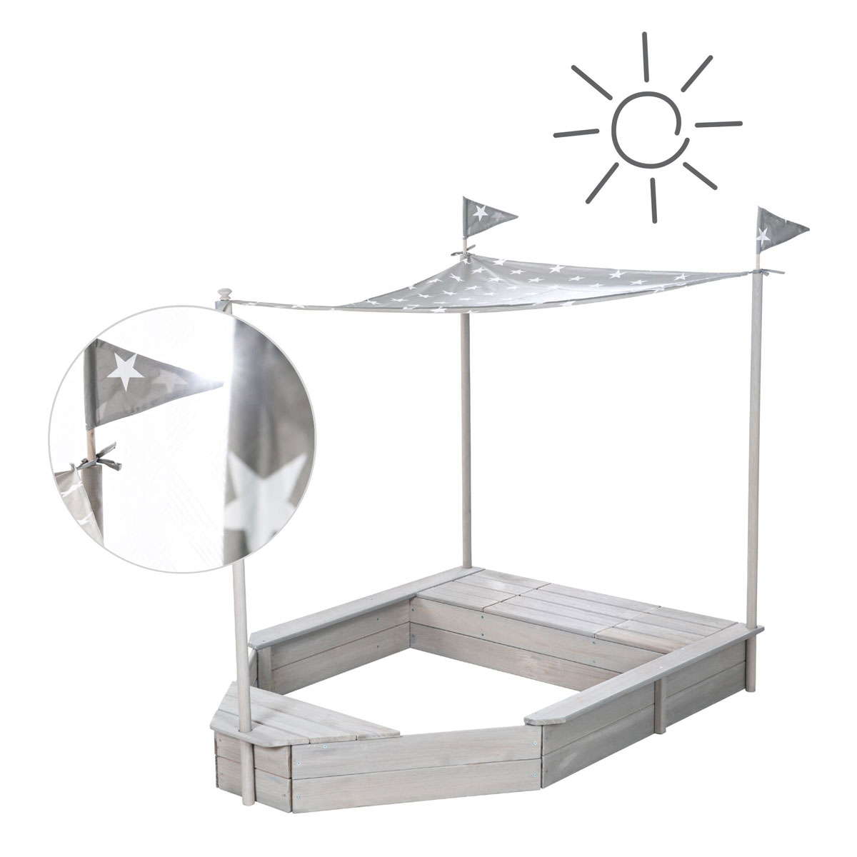 Sandkasten Boot 65 x 109 x 154 cm Bild 4