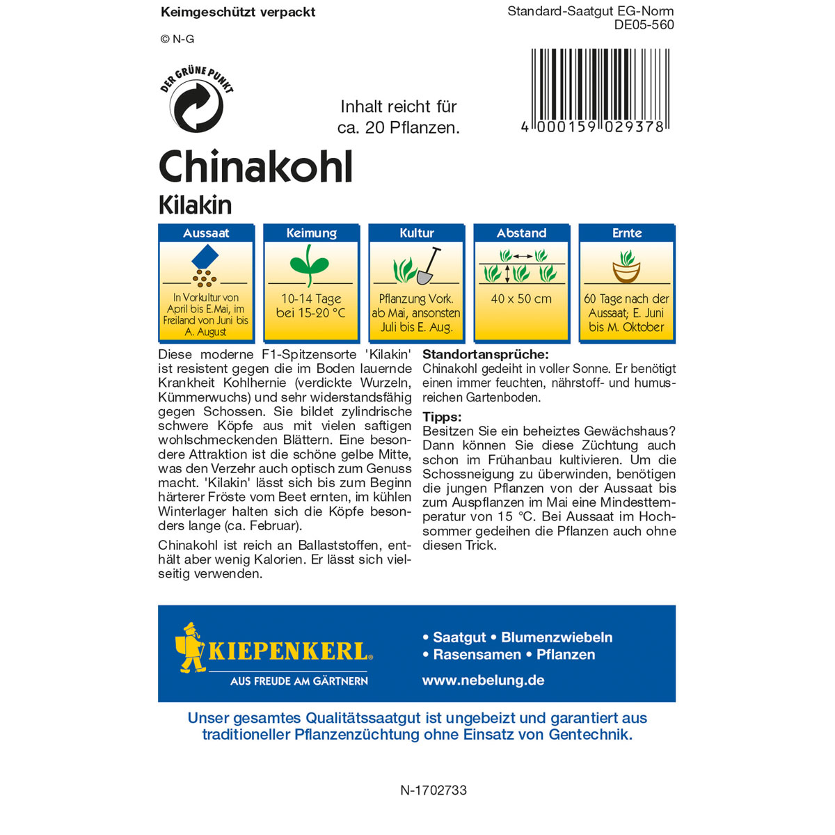 Kiepenkerl Chinakohl Kilakin F1 Bild 2