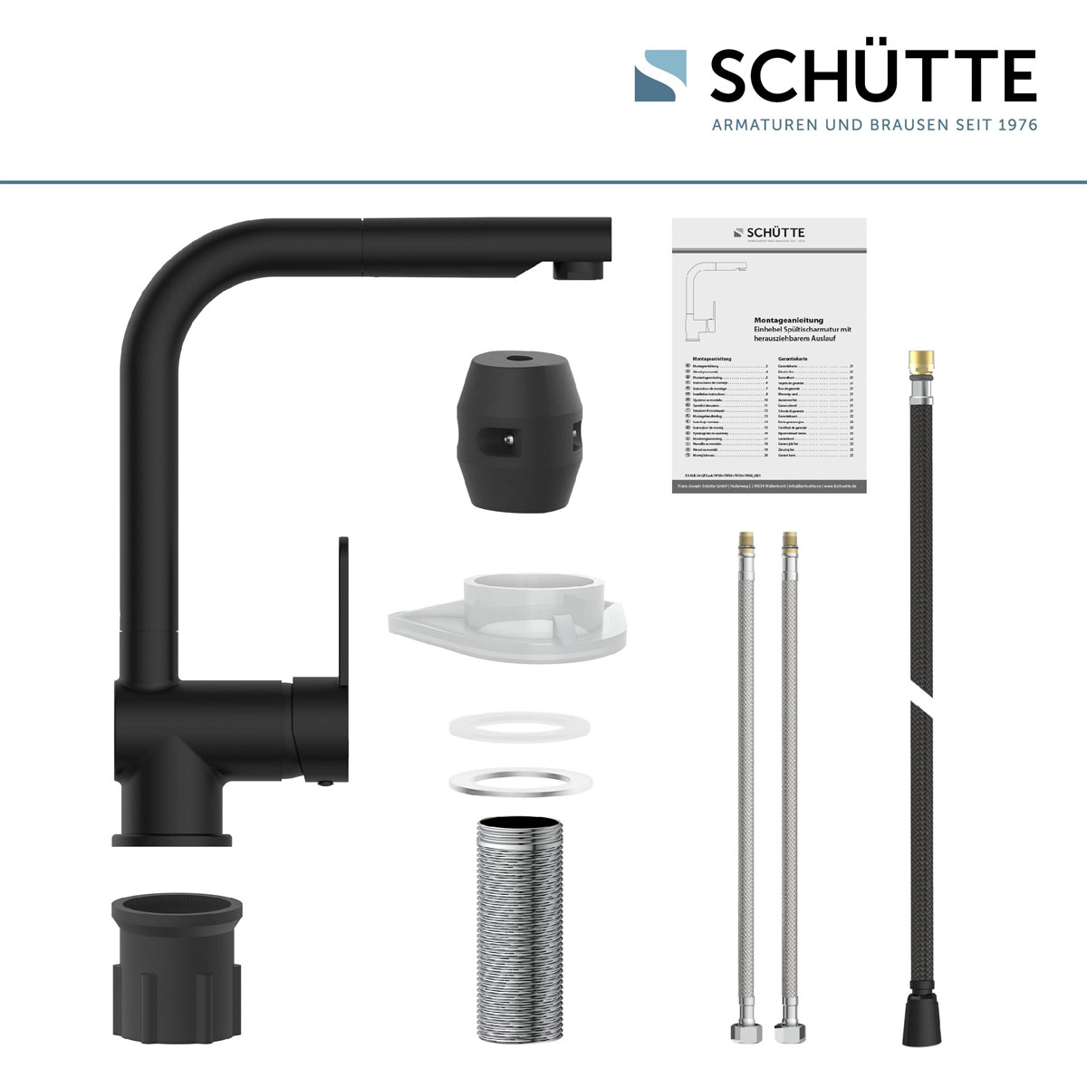 Schütte  Spültischarmatur „London“ schwarz mit Geschirrbrause Bild 3