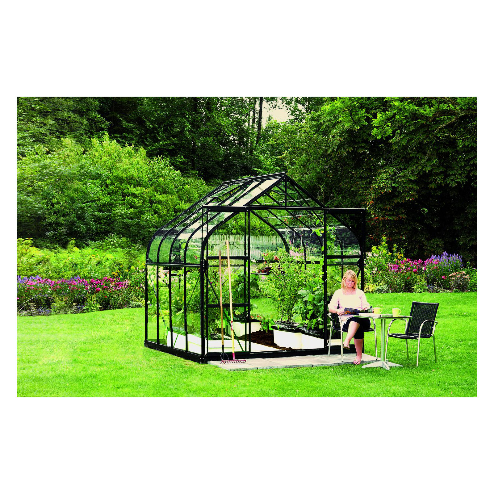 Vitavia Gewächshaus Dione 6700 6,7m² 3 mm Einscheibensicherheitsglas schwarz