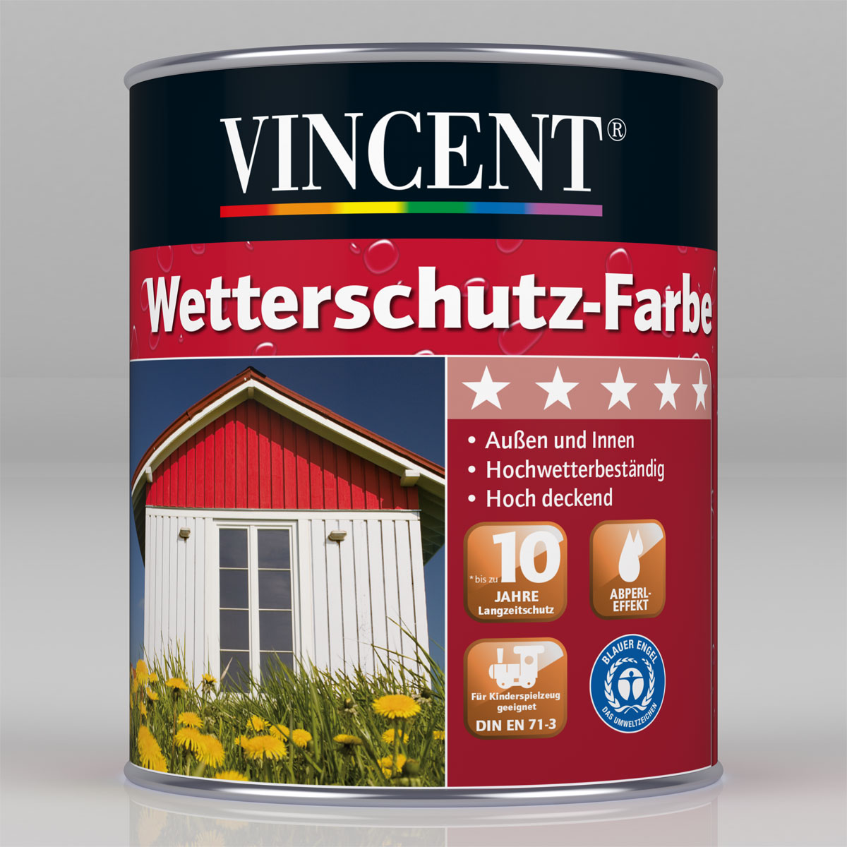 Vincent Wetterschutzfarbe Anthrazit 0,75 L