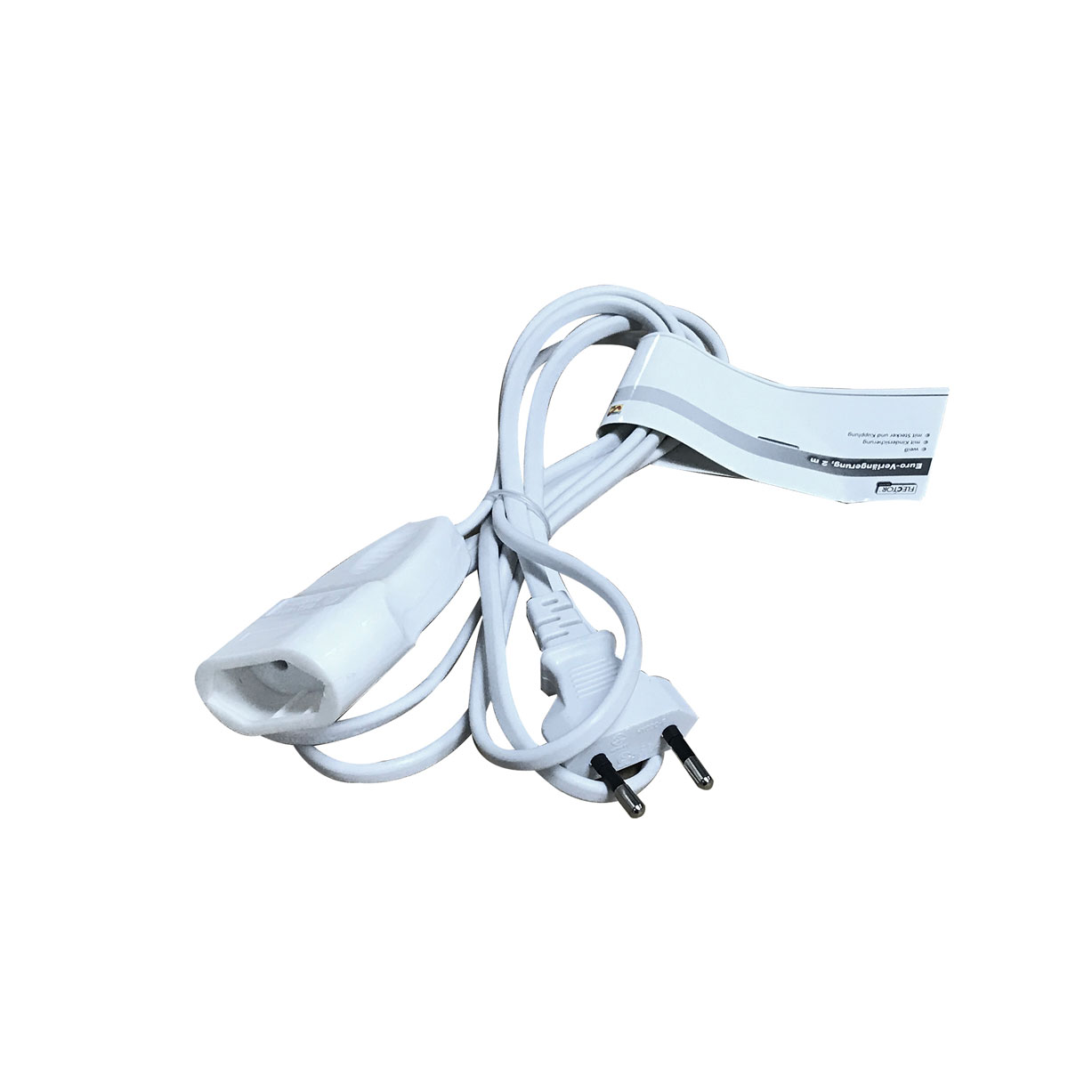 Flector Technik Euro-Verlängerungskabel mit Stecker und Kupplung 3m weiß