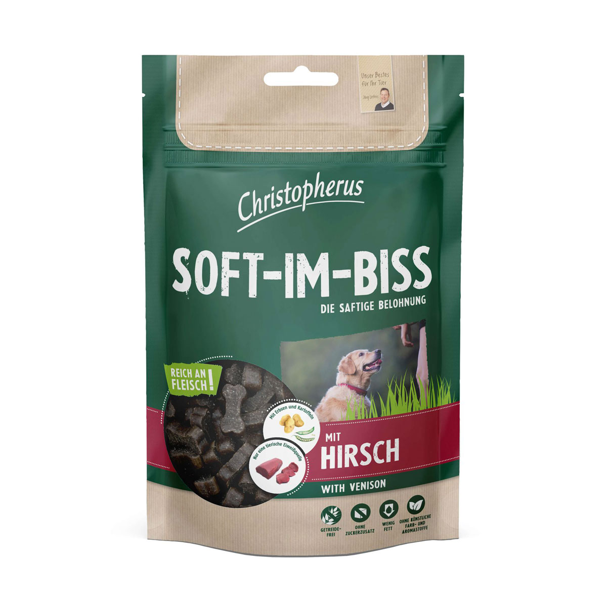 Christopherus Dog Soft-Im-Biss Hirsch 125g