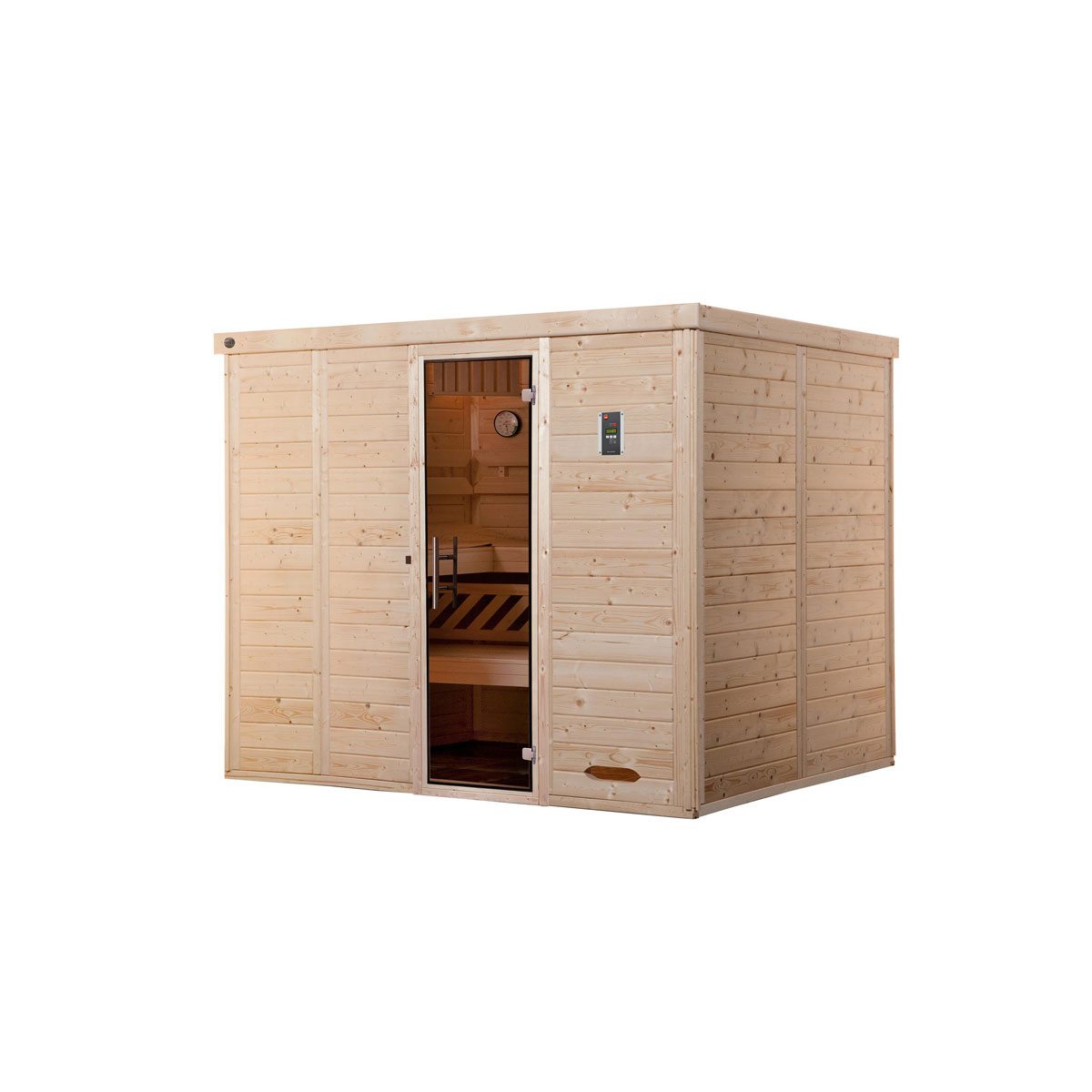 Weka  Premium Massivholz-Elementsauna Kemi Größe 4 Sparset 7,5 kW Bio S