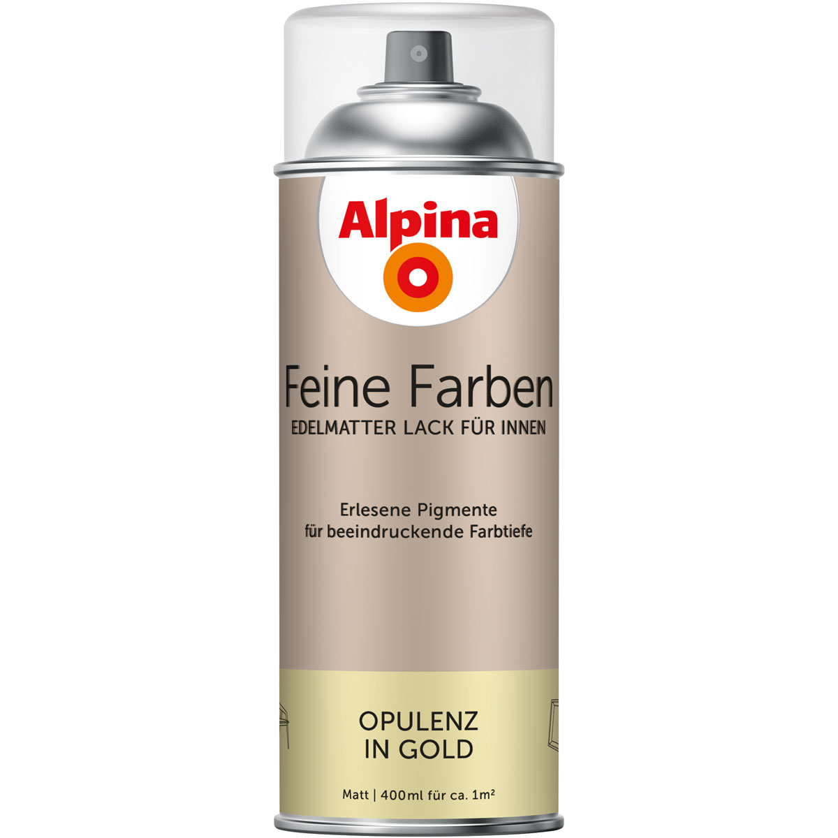 Alpina Buntlack Feine Farben Sprühlack Opulenz in Gold 400ml