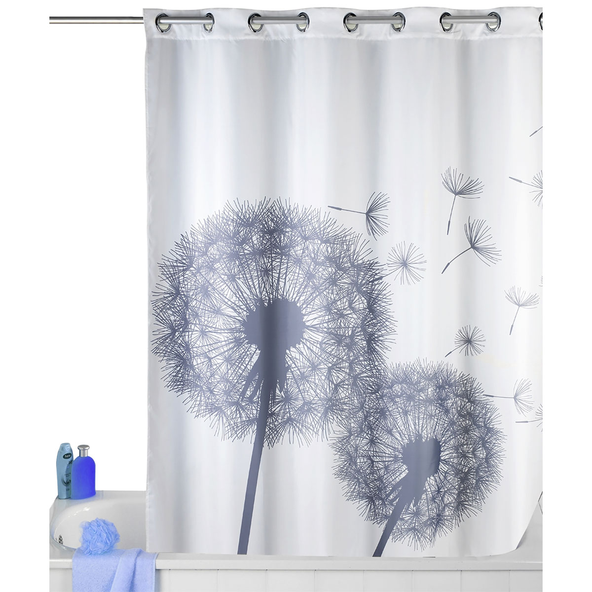 Wenko  Anti-Schimmel Duschvorhang Astera Flex Textil Polyester 180 x 200 cm waschbar Bild 2