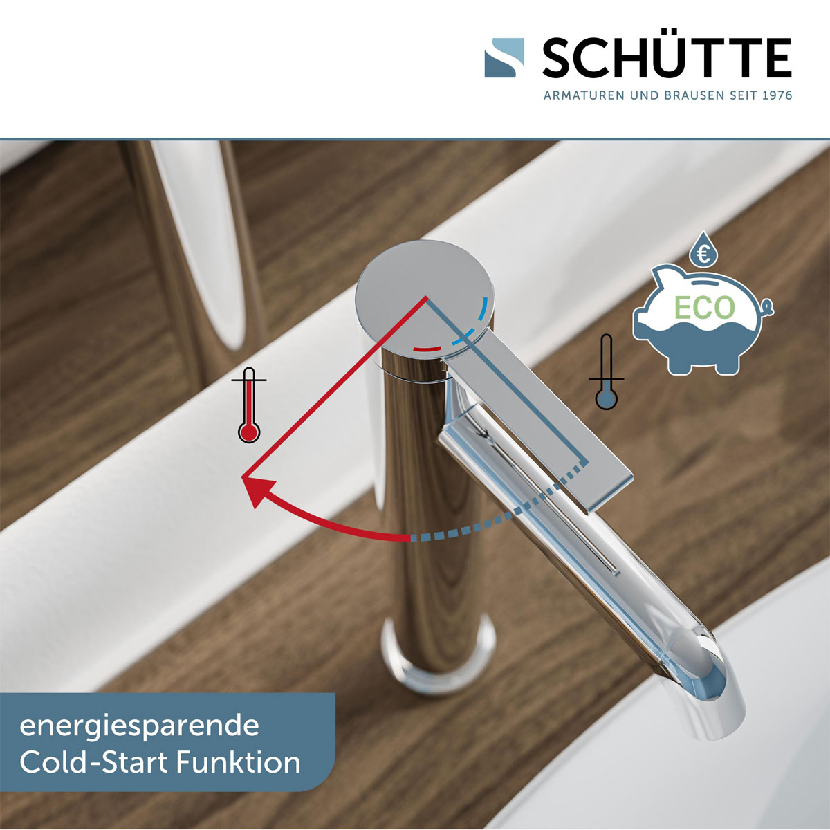 Schütte  Aufsatzwaschtischarmatur „Los Angeles“ chrom Eco-Klick-Funktion Bild 6