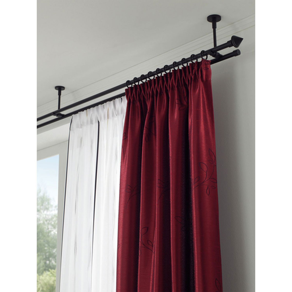 Gardinia Gardinenringe mit Gleiteinlage für Durchmesser 16 mm schwarz-matt Bild 2