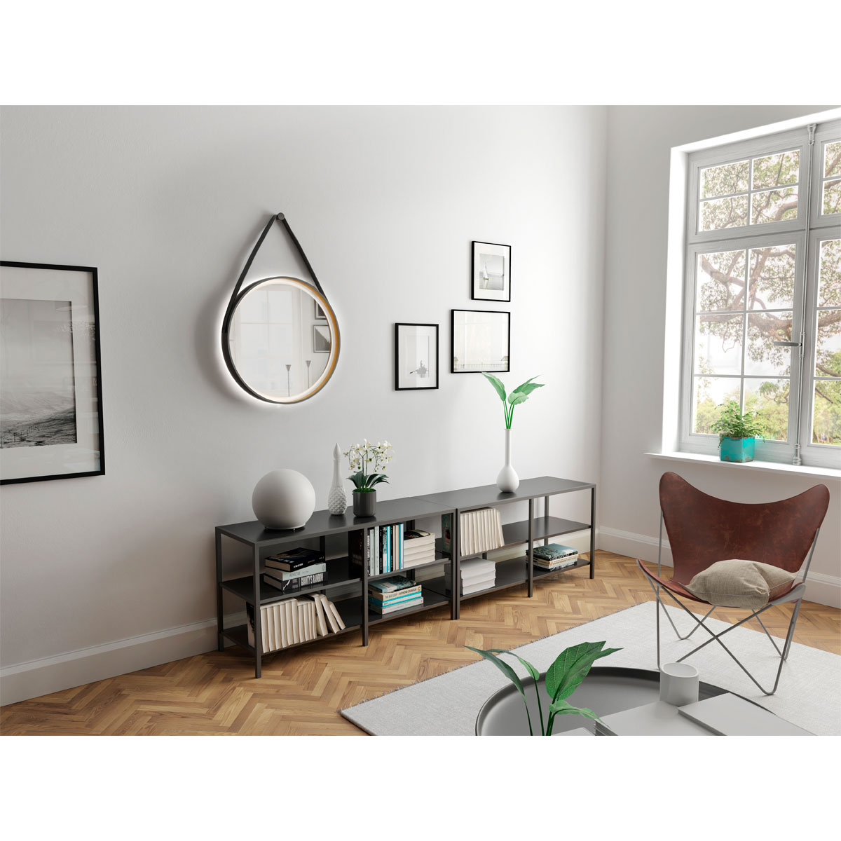 DSK  Design LED Lichtspiegel Black Veran LED Dm 55 cm Bild 4