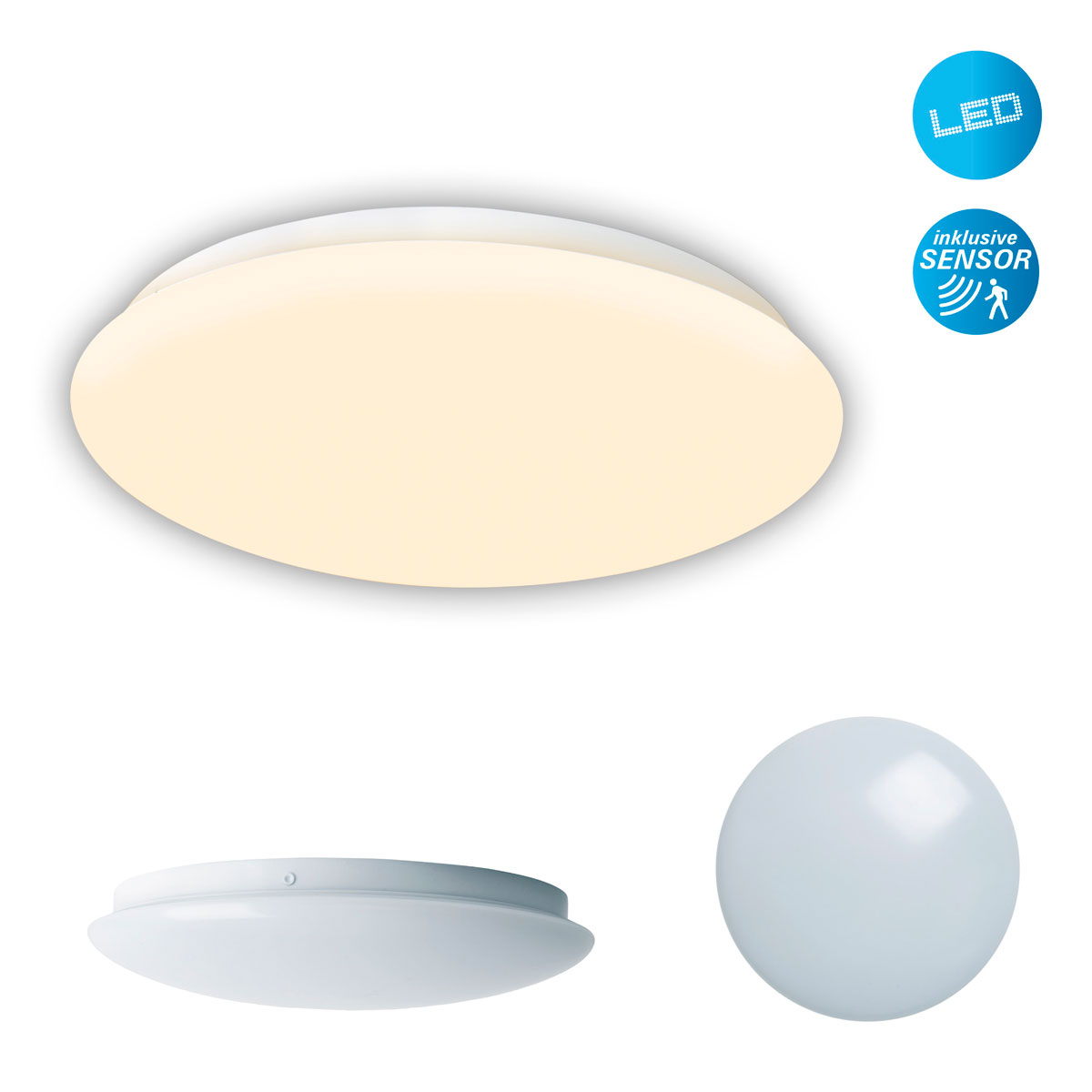 Naeve LED DL Mesa Metall/KS weissLxBxH: 28x28x6,5cm Bild 2