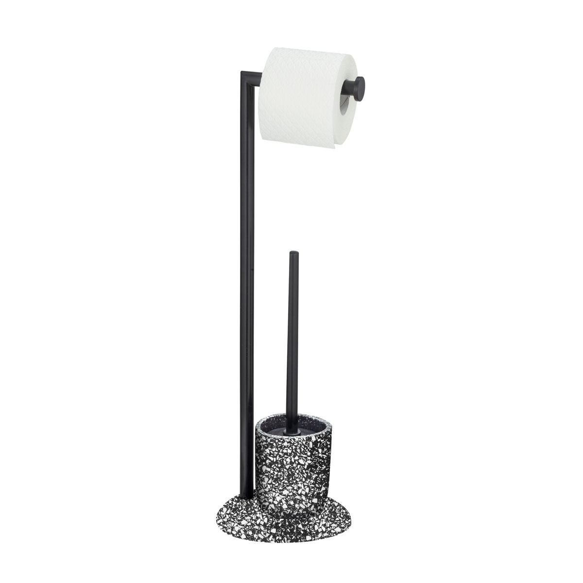 Wenko Stand WC-Garnitur Terrazzo inkl Rollenhalter und WC-Bürste