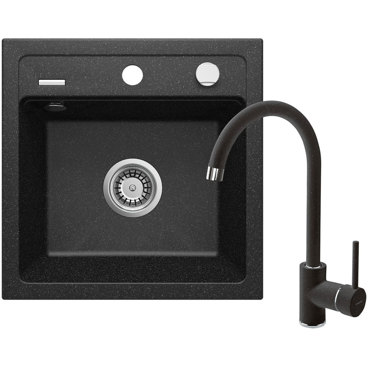 deante  Granitspülen-Set ZORBA mit Armatur graphit