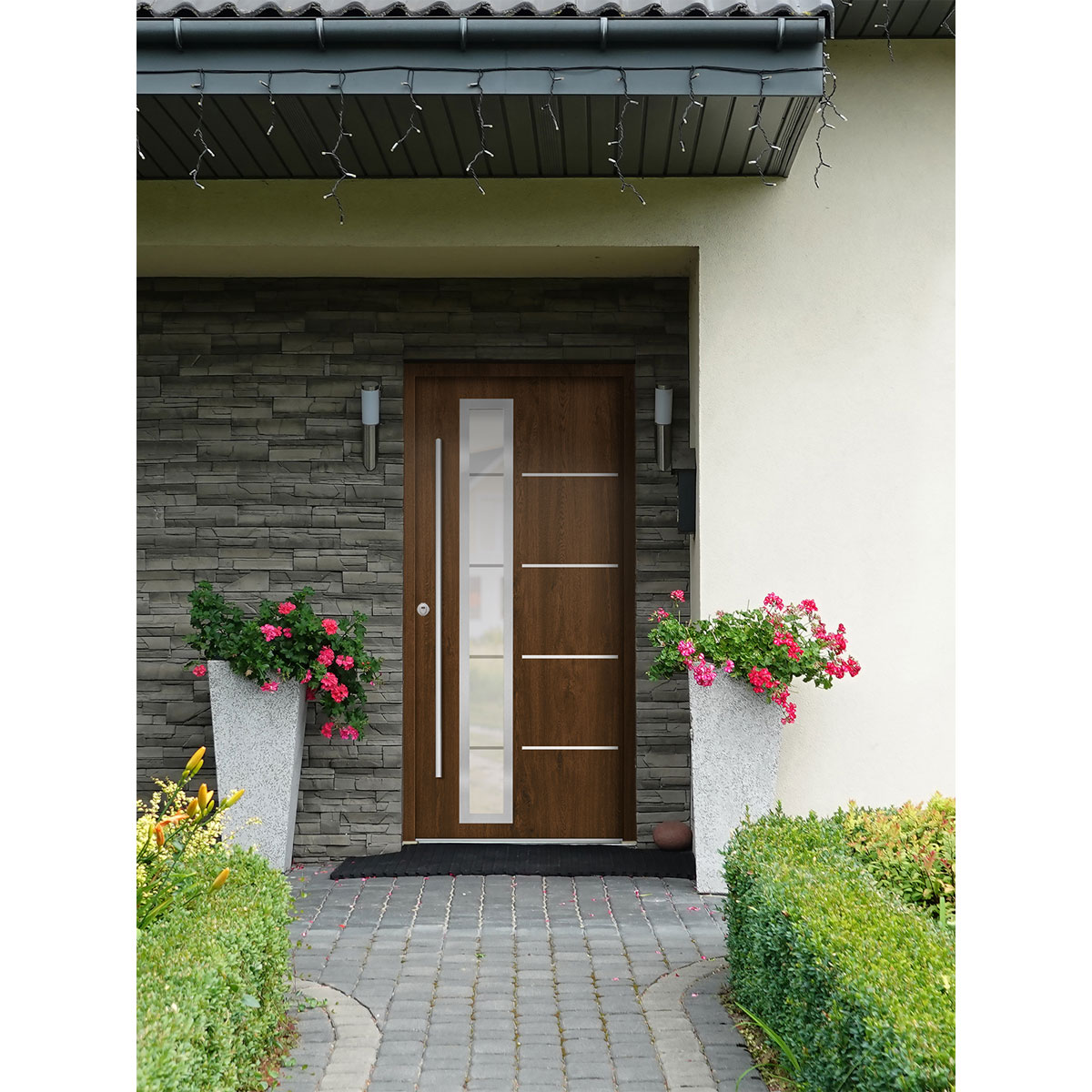 SplenDoor  Premium-Haustür Passivedoor Uppsala RC2 energiesparend einbruchsicher nussbaum 110 x 210 cm links Bild 2